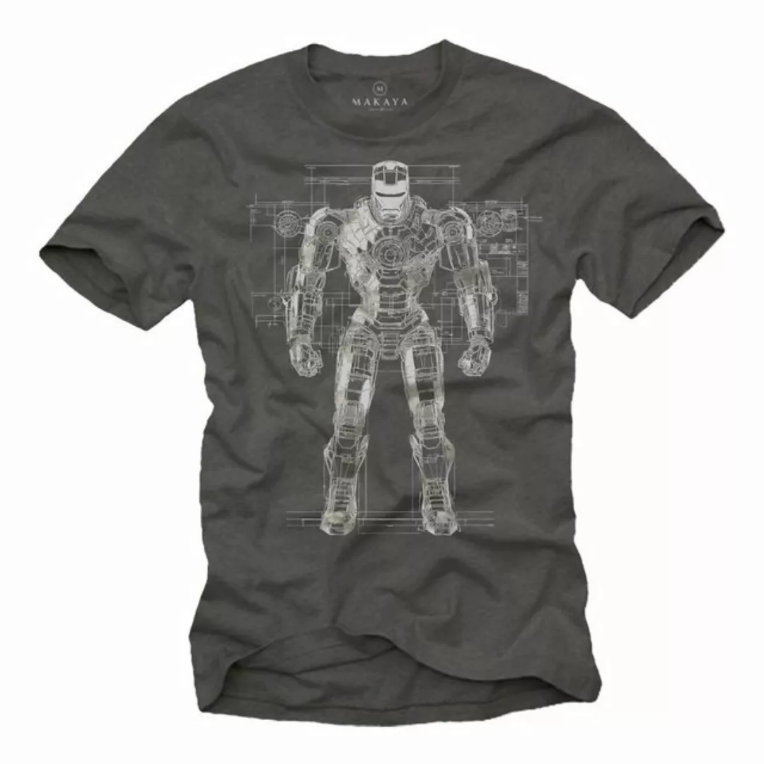 MAKAYA Print-Shirt Roboter Motiv Gamer Geschenke Gaming Computer Nerd (Schw günstig online kaufen