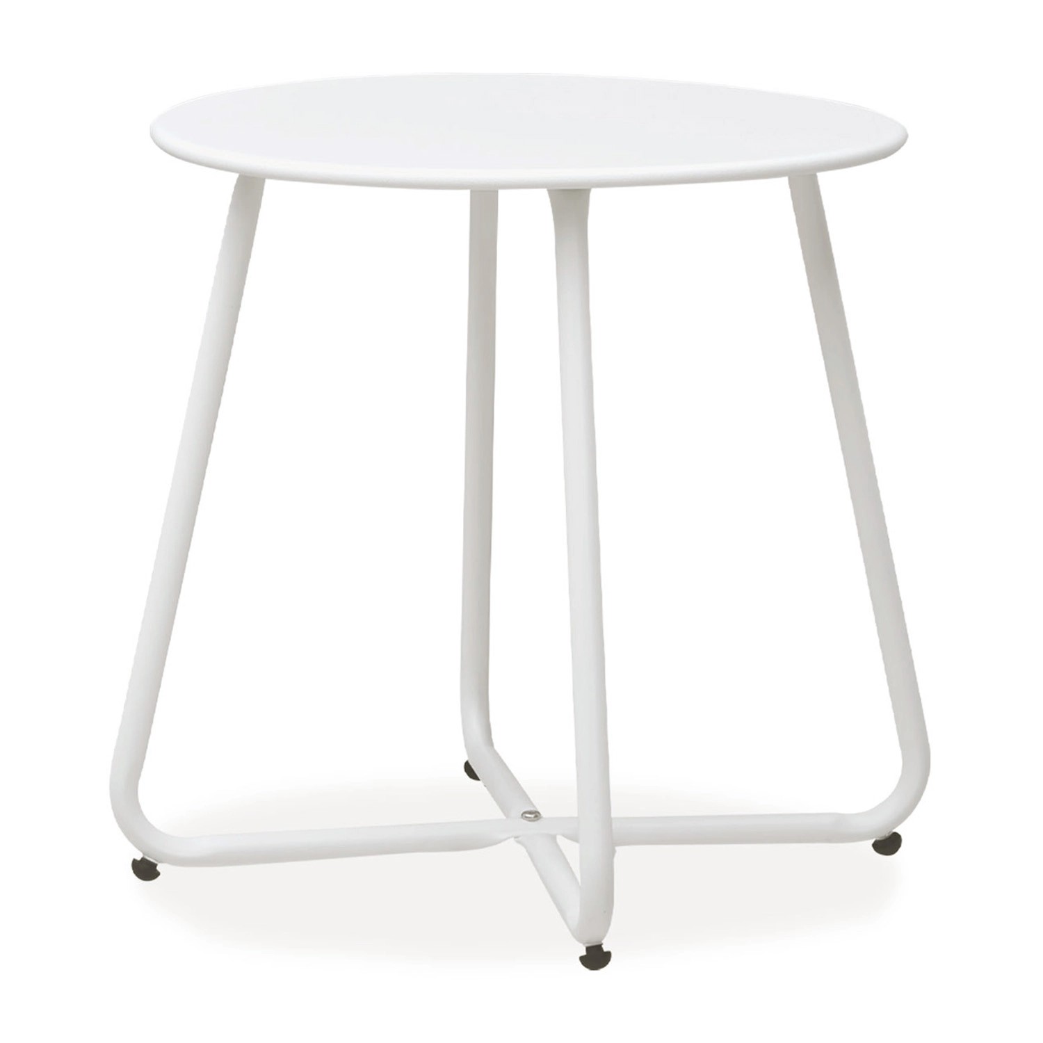 Homestyle4u Gartentisch Beistelltisch Rund in Weiß 45 cm 2483 günstig online kaufen