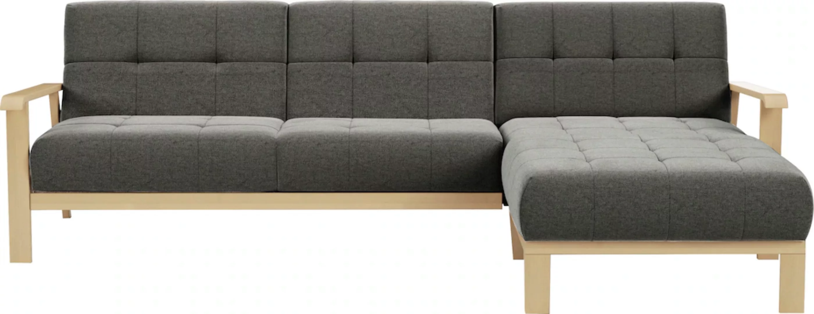 sit&more Ecksofa "Billund L-Form", Armlehnen aus Buchenholz in natur, versc günstig online kaufen