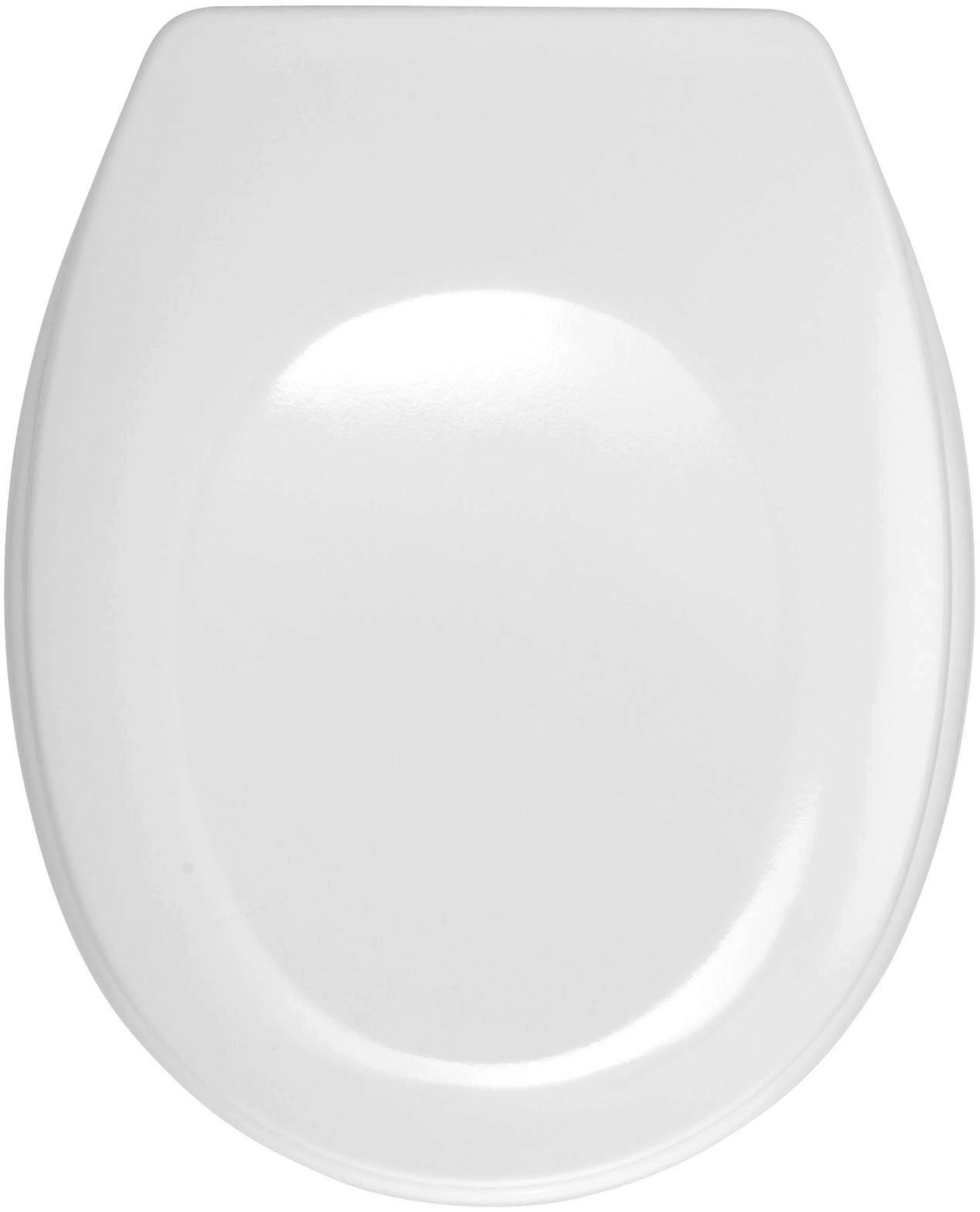 WENKO WC-Sitz Bergamo Weiß, aus antibakteriellem Duroplast silber/weiß günstig online kaufen