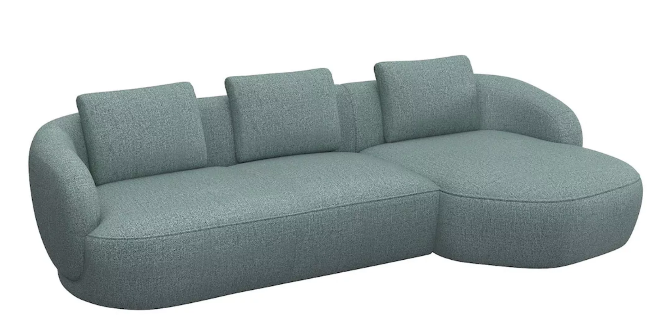 FLEXLUX Wohnlandschaft »Torino, rund, L-Form, Sofa-Ecke mit Recamiere, Long günstig online kaufen