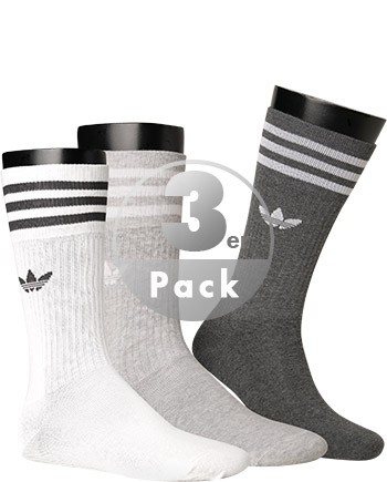 Adidas Originals Socken Dreierpack SOLID CREW H62021 Mehrfarbig Grau Weiss günstig online kaufen