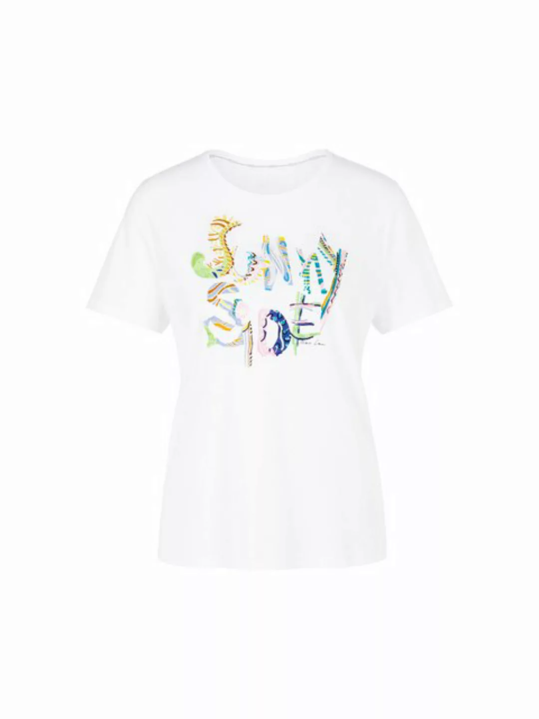 Marc Cain T-Shirt T-Shirt mit Print, Perlen und Pailletten günstig online kaufen