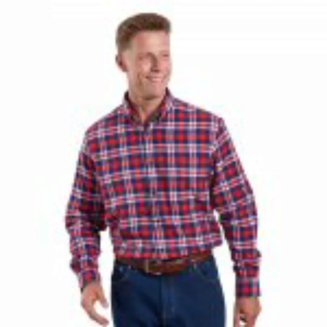 Baumwoll-Flanellhemd, rot-blau günstig online kaufen