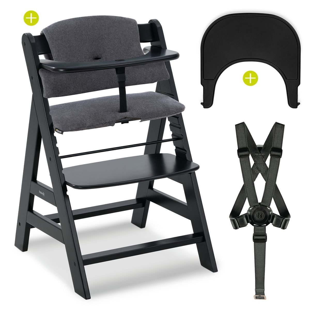 Hauck Hochstuhl Alpha Plus Black (Set), günstig online kaufen