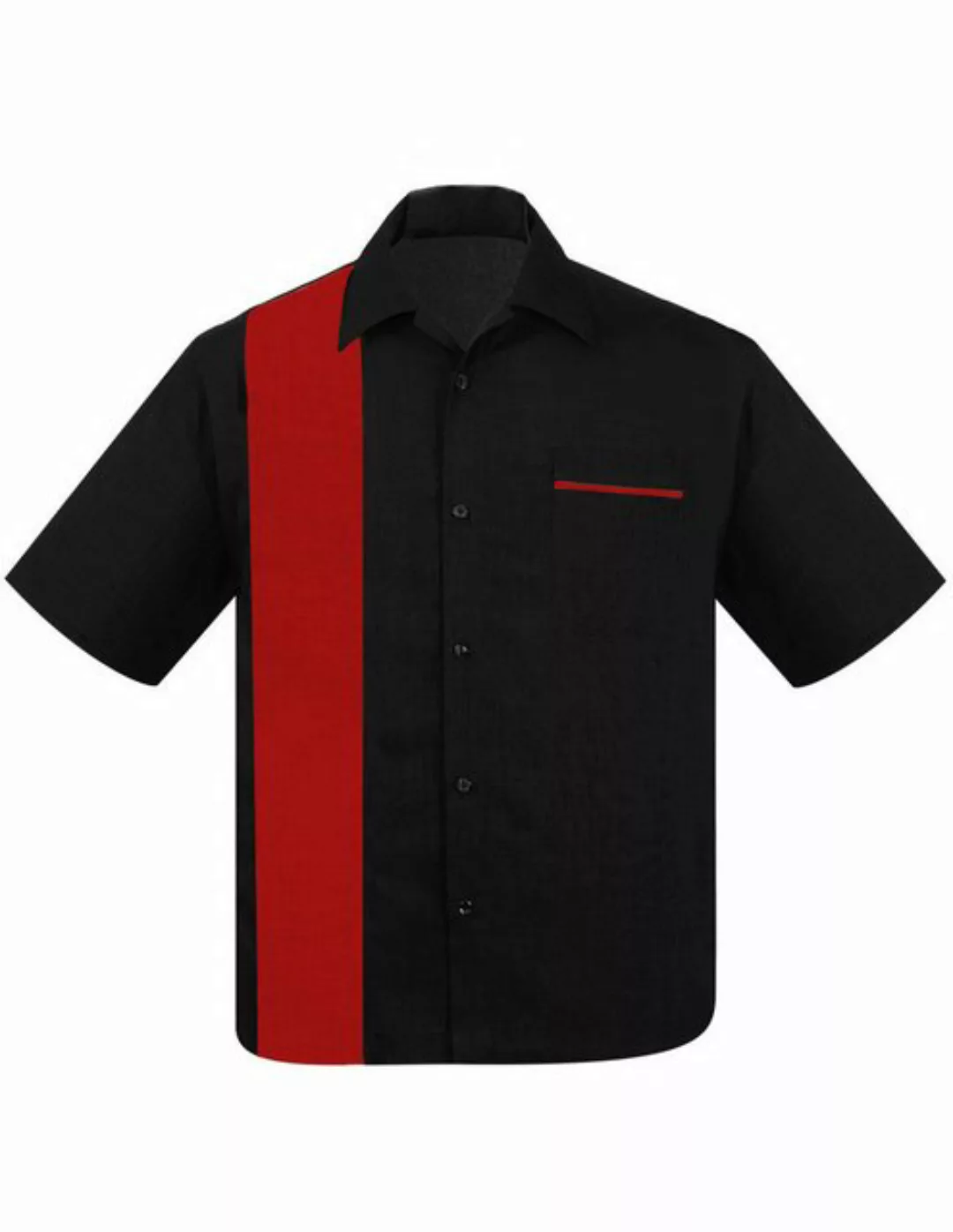 Steady Clothing Kurzarmhemd Poplin Single Panel Red Bowling Shirt Vintage R günstig online kaufen