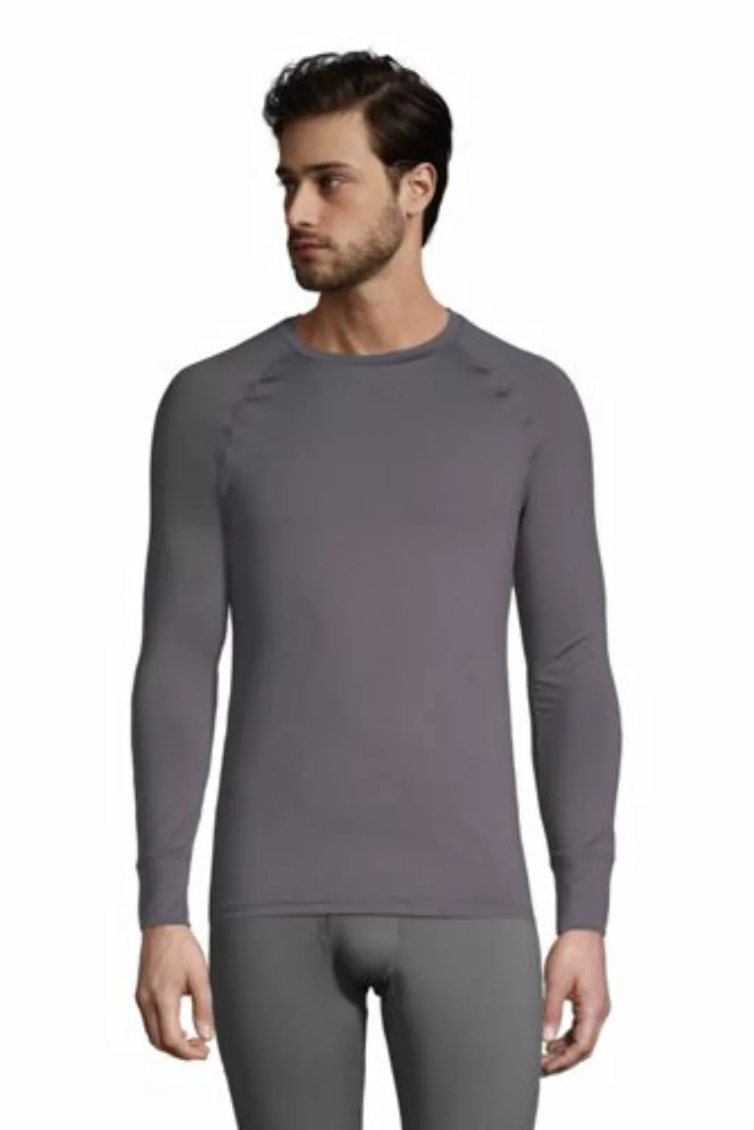 Thermaskin Rundhals-Shirt mit Stretch, Herren, Größe: L Tall, Grau, Elastha günstig online kaufen