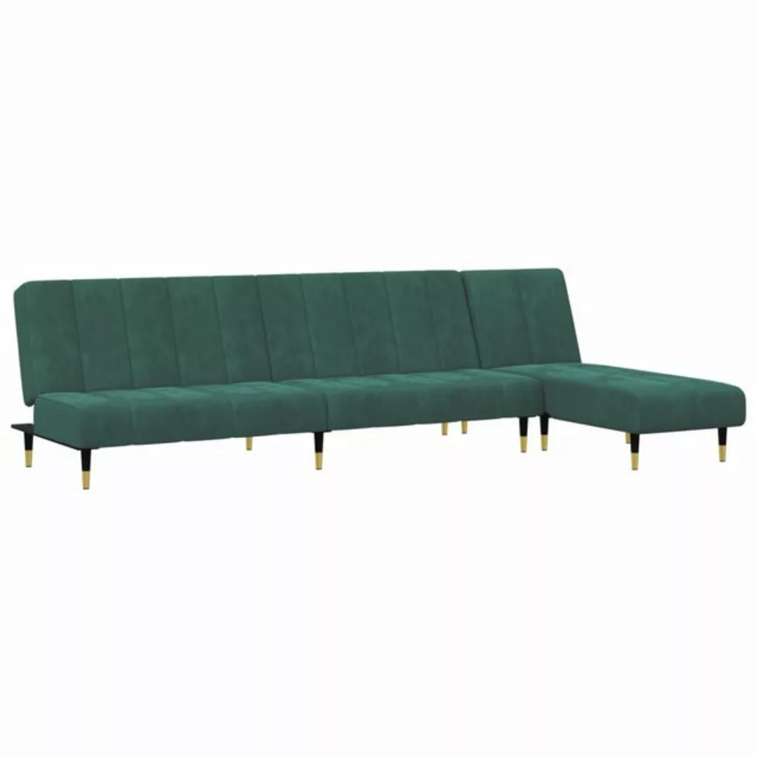 vidaXL Sofa, 2-tlg. Sofagarnitur Dunkelgrün Samt günstig online kaufen