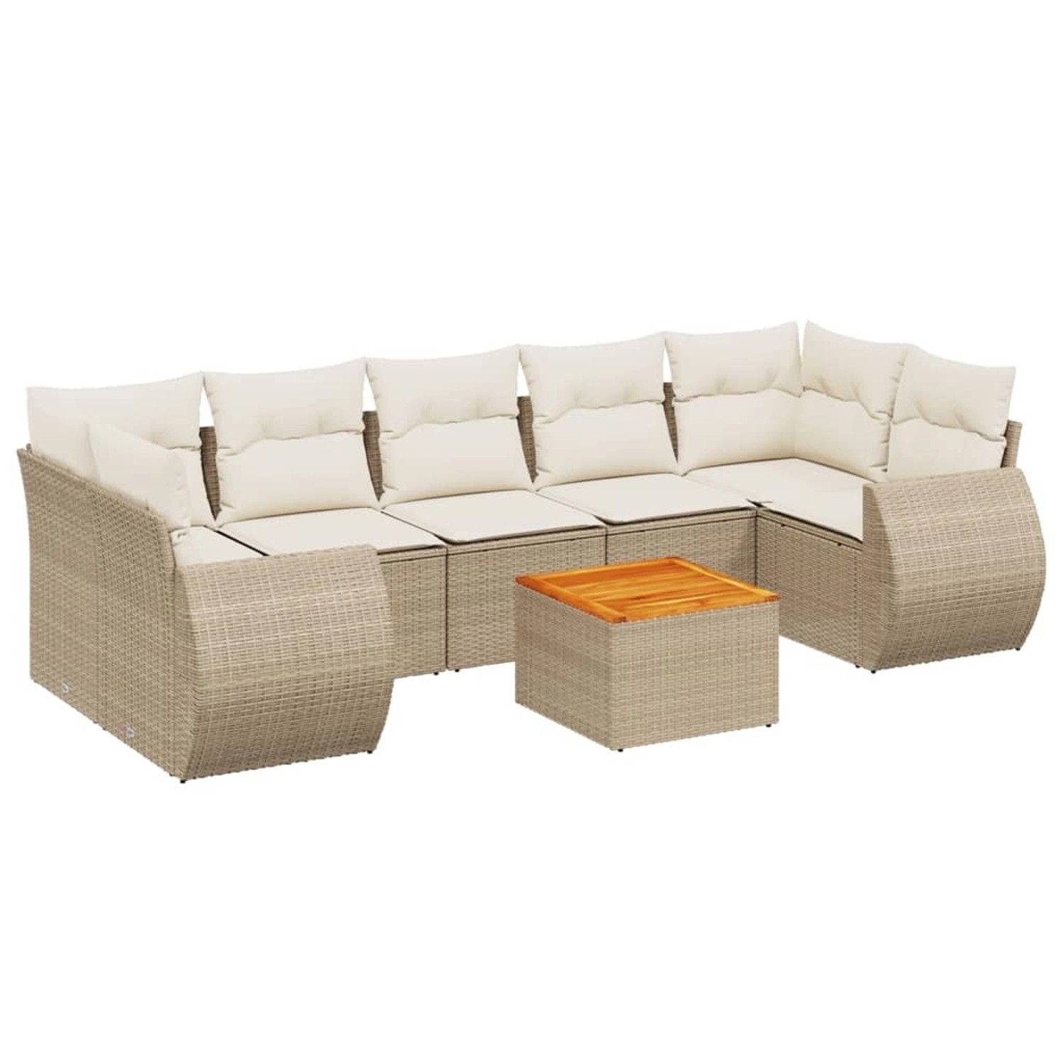 vidaXL 8-Tlg Garten-Sofagarnitur mit Kissen Beige Poly Rattan 3224917 günstig online kaufen