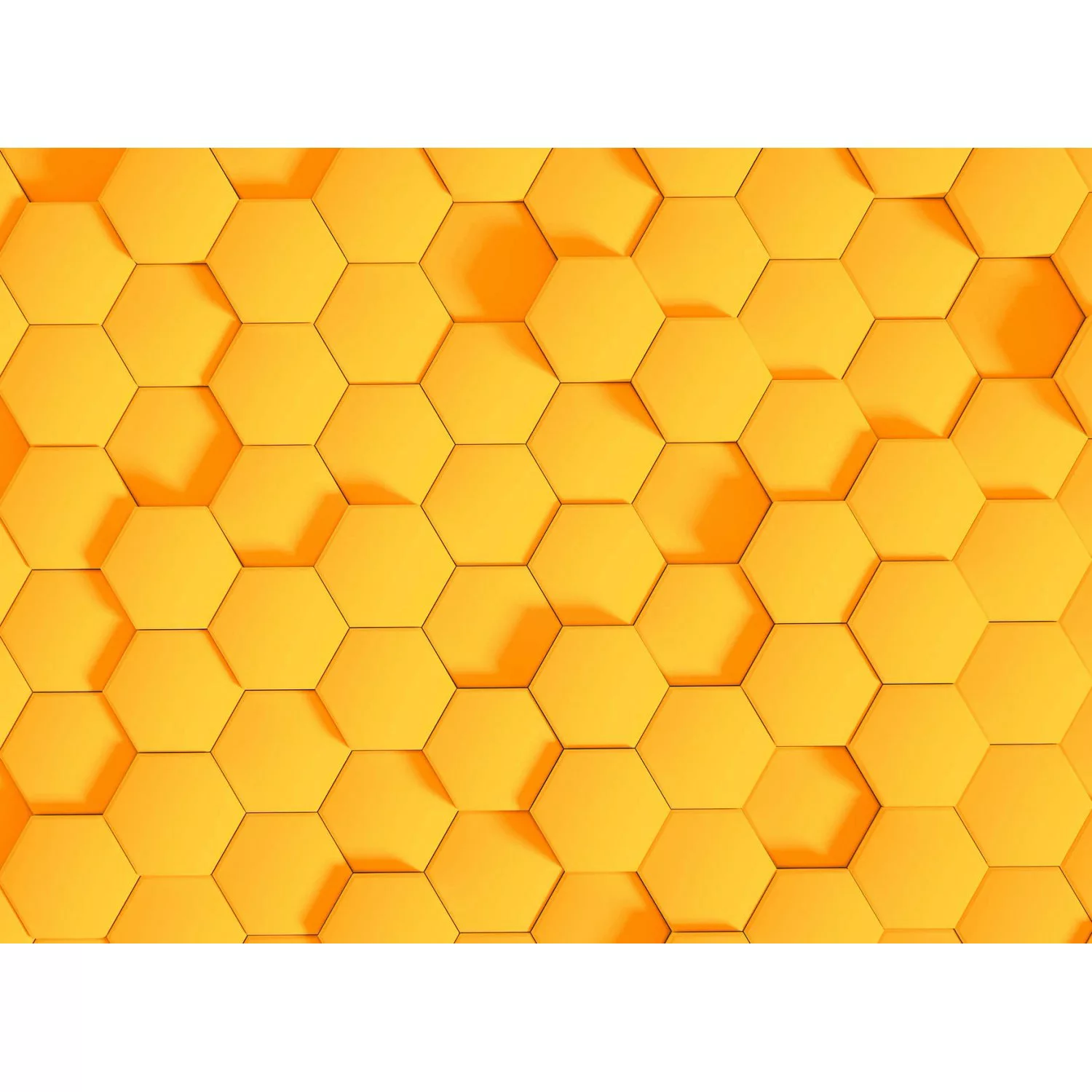 Fototapete Hexagon Muster Orange 3,50 m x 2,55 m FSC® günstig online kaufen