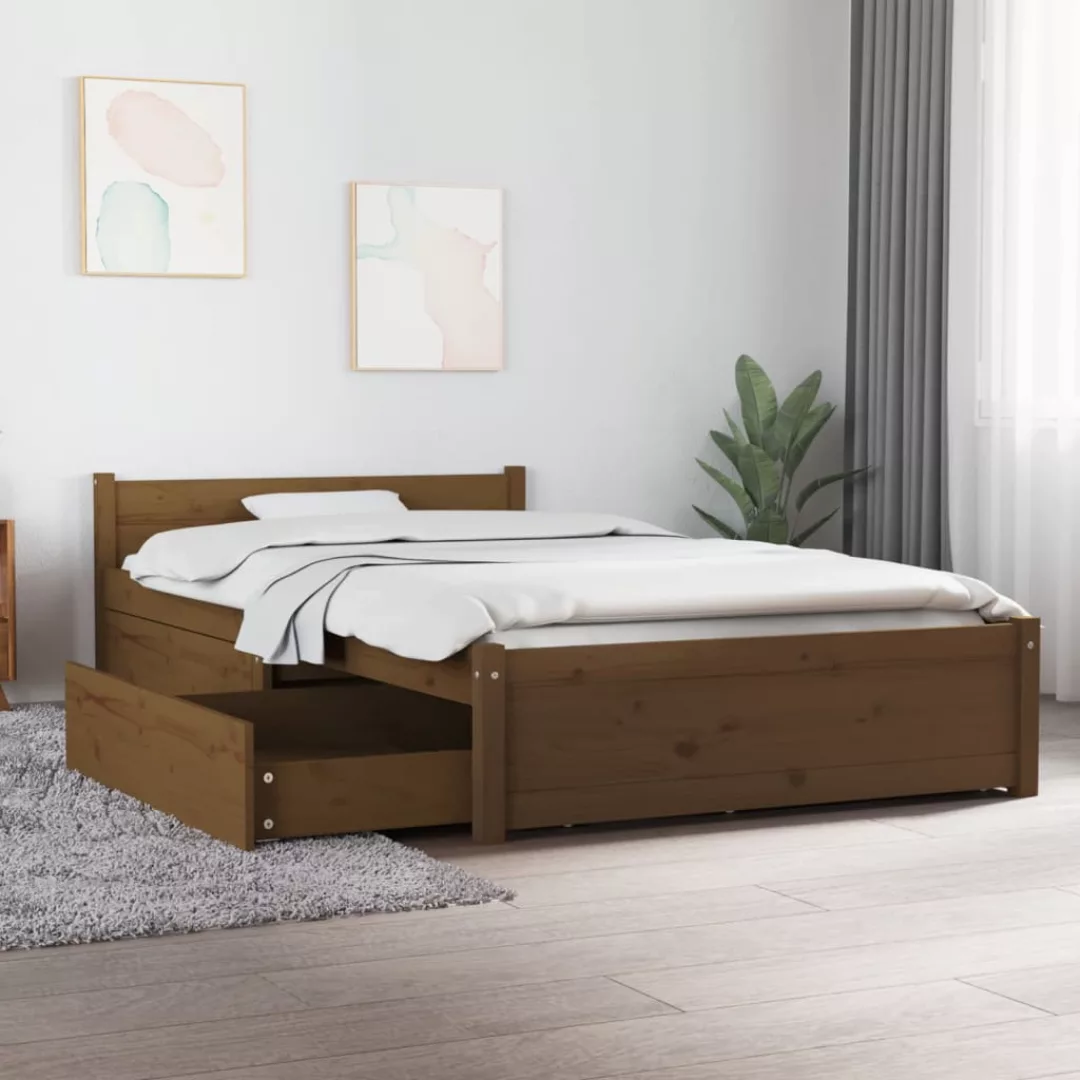 Vidaxl Bett Mit Schubladen Honigbraun 90x200 Cm günstig online kaufen