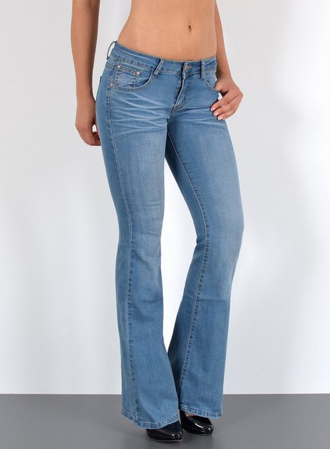 ESRA Bootcut-Jeans B400 Damen Bootcut Jeans Low Waist, bis Plussize Große G günstig online kaufen