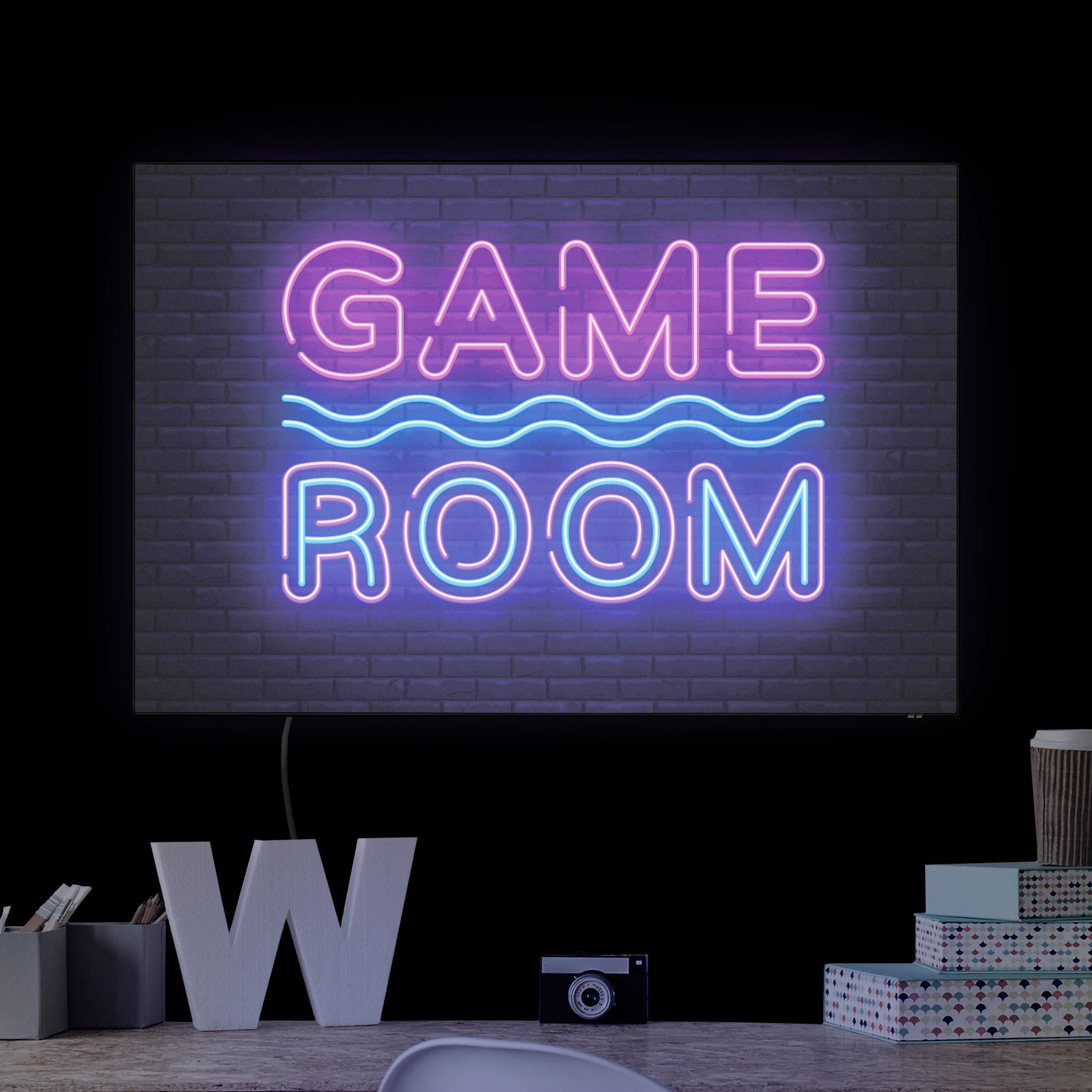 LED-Wechselbild Neon Schrift Game Room günstig online kaufen