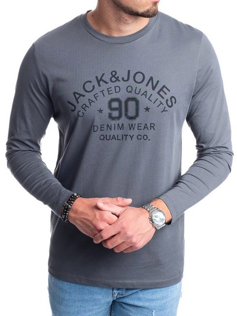 Jack & Jones Langarmshirt aus Baumwolle, mit Print vorne günstig online kaufen