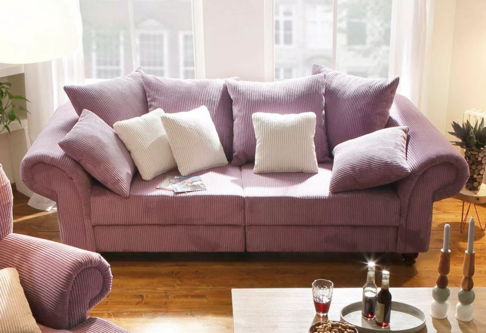 Home affaire Big-Sofa "King Henry", in legerer Polsterung und vielen losen günstig online kaufen