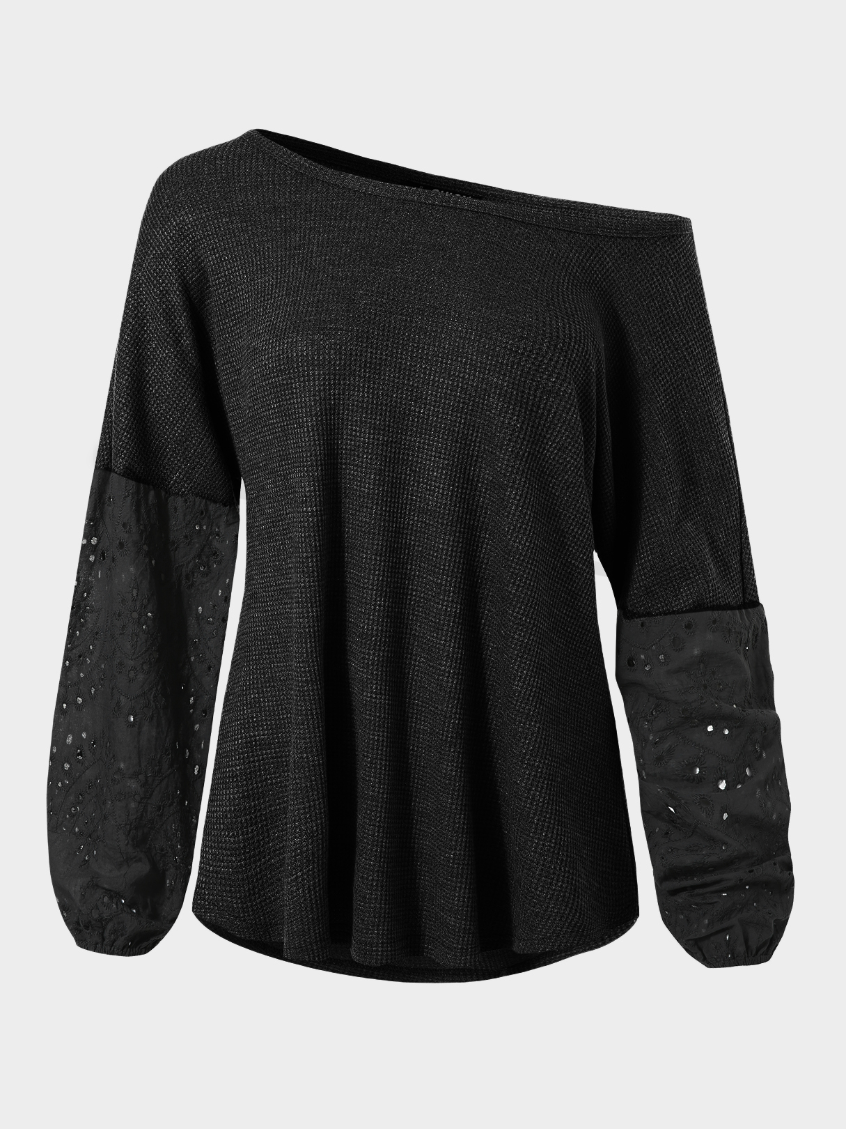 YOINS Black Hollow Design Rundhalsbluse günstig online kaufen