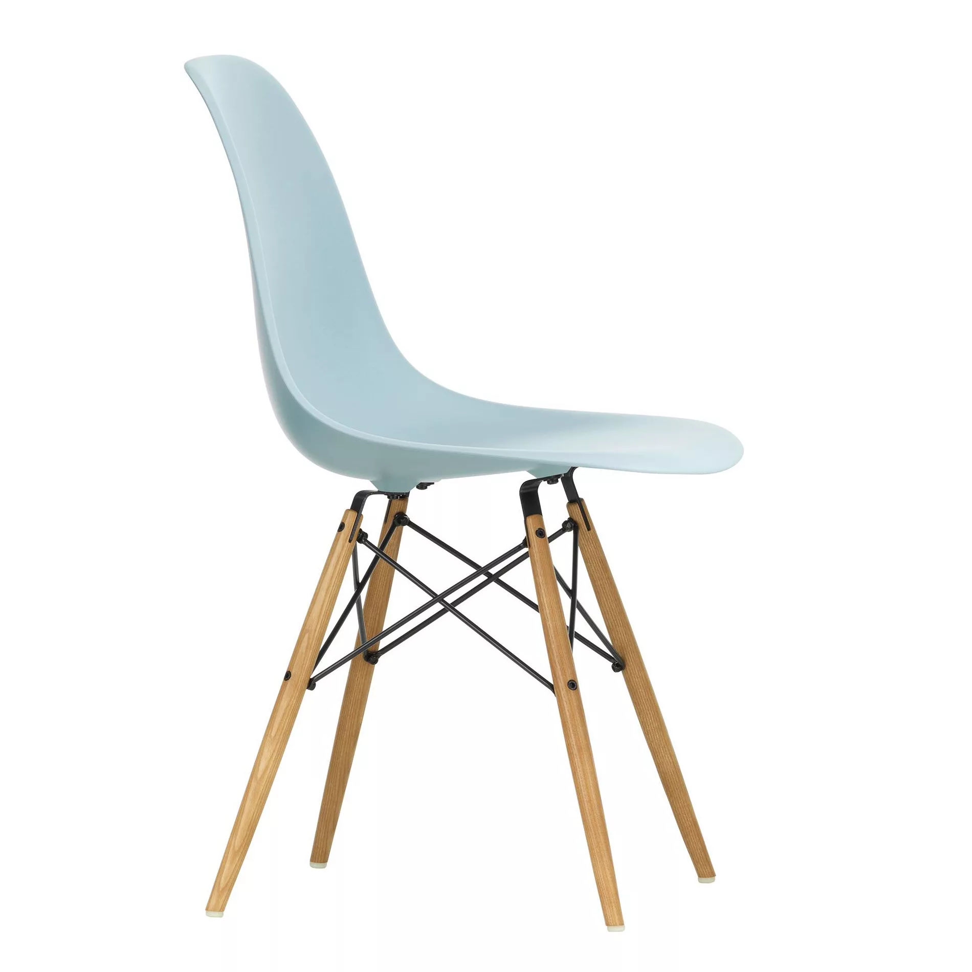 Vitra - Eames Plastic Side Chair DSW Gestell Esche - eisgrau/Sitzschale Pol günstig online kaufen