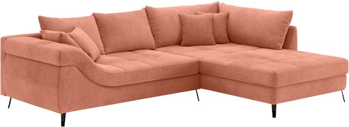 Mr. Couch Ecksofa "Portofino", 4 Bezugsqualitäten, 13,5 cm hohe Metall-Prof günstig online kaufen