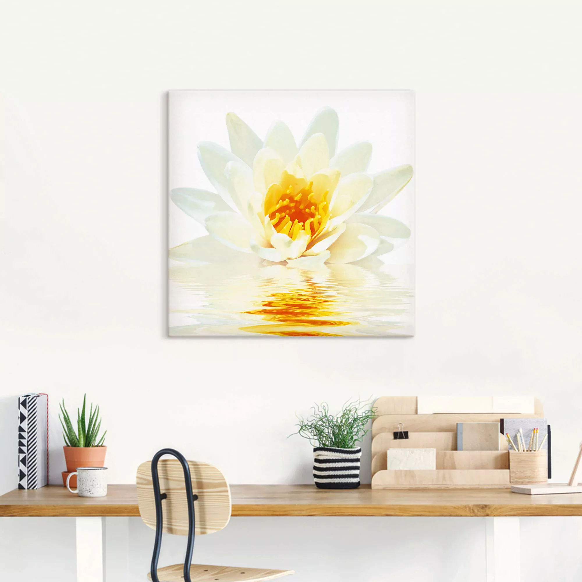 Artland Wandbild »Lotusblume schwimmt im Wasser«, Blumen, (1 St.), als Lein günstig online kaufen