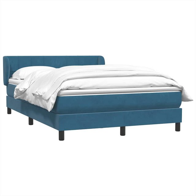 vidaXL Bett Boxspringbett mit Matratze Dunkelblau 140x220 cm Samt günstig online kaufen