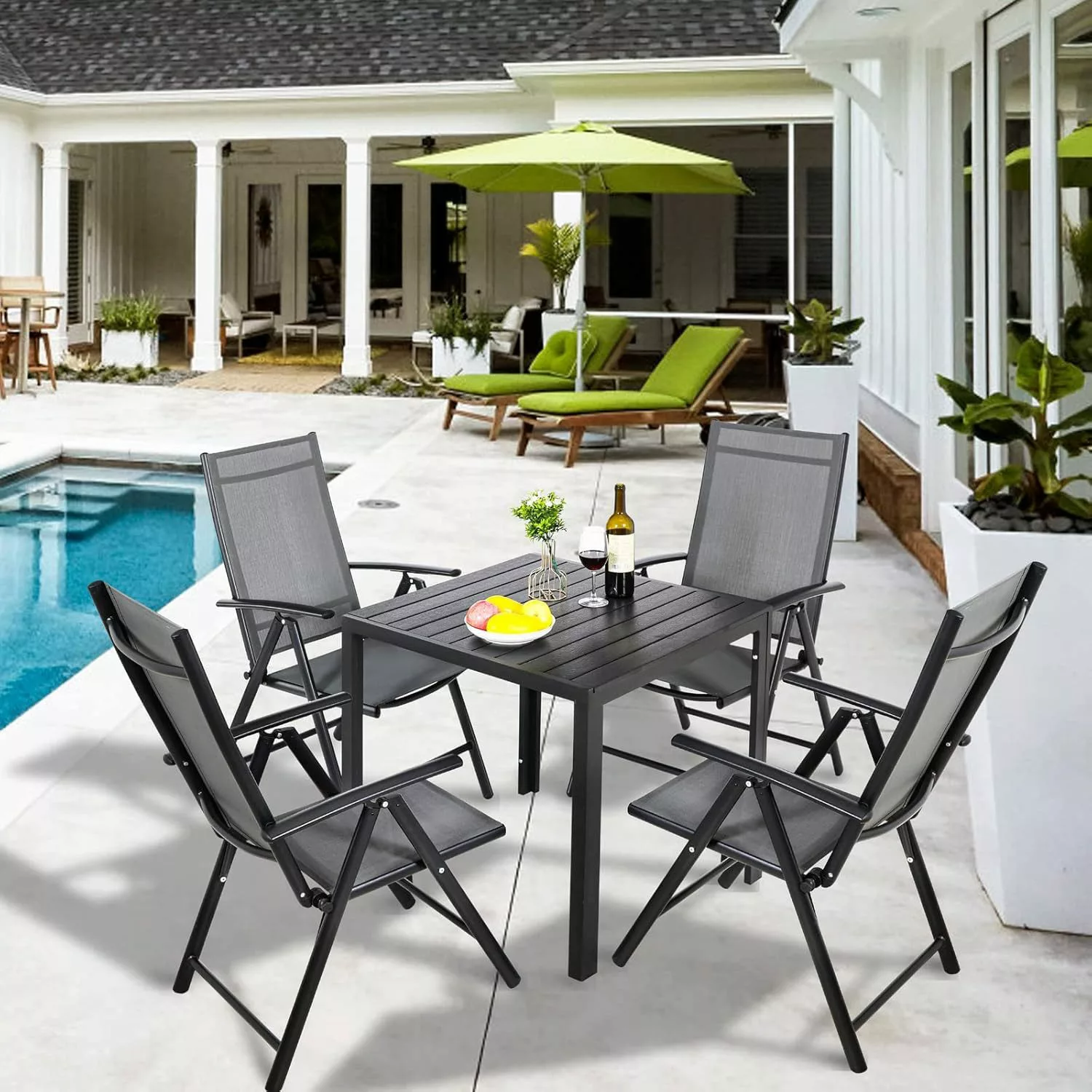 TLGREEN Gartenstuhl Hochlehner, 2/4er Set Balkonstuhl,Klappstuhl,Campingstü günstig online kaufen