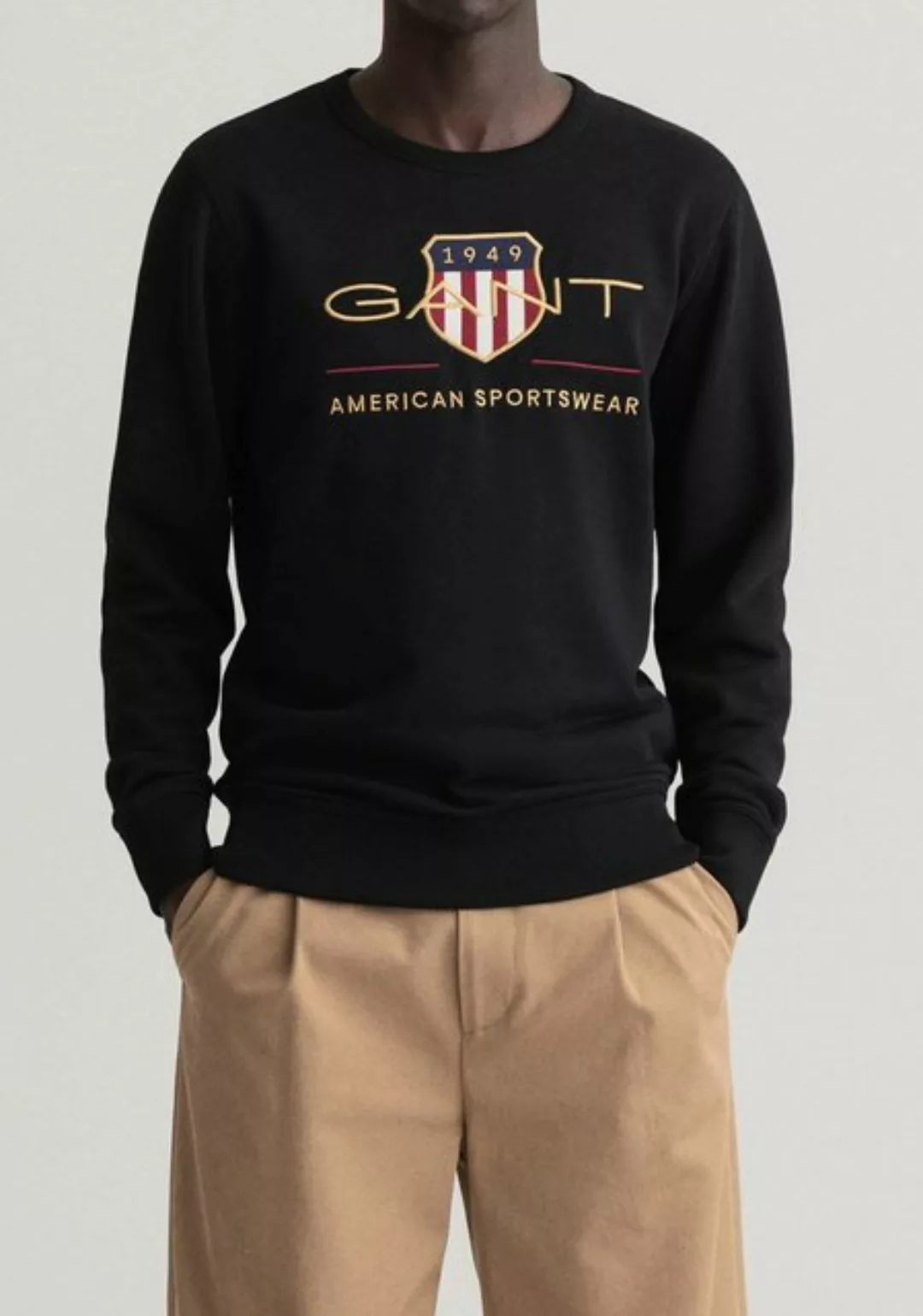 Gant Sweatshirt ARCHIVE SHIELD C-NECK mit geripptem Rundhalsausschnitt günstig online kaufen