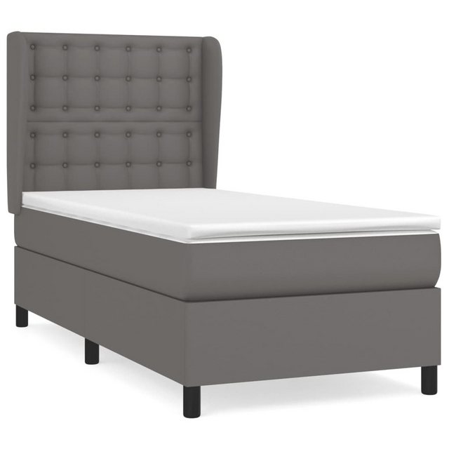 vidaXL Boxspringbett mit Matratze Grau 80x200 cm Kunstleder1466718 günstig online kaufen