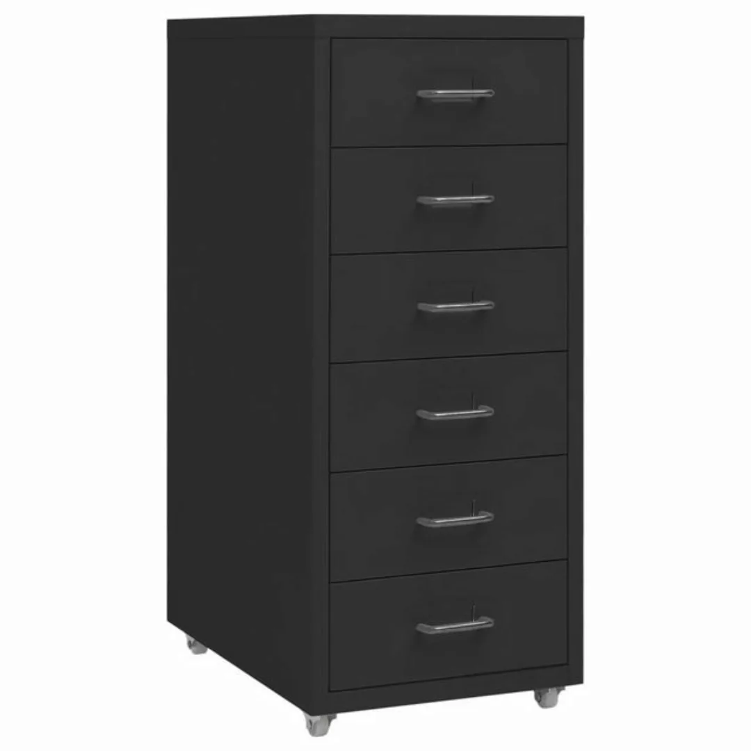 furnicato Aktenschrank mit Rollen Schwarz 28x41x69 cm Metall günstig online kaufen