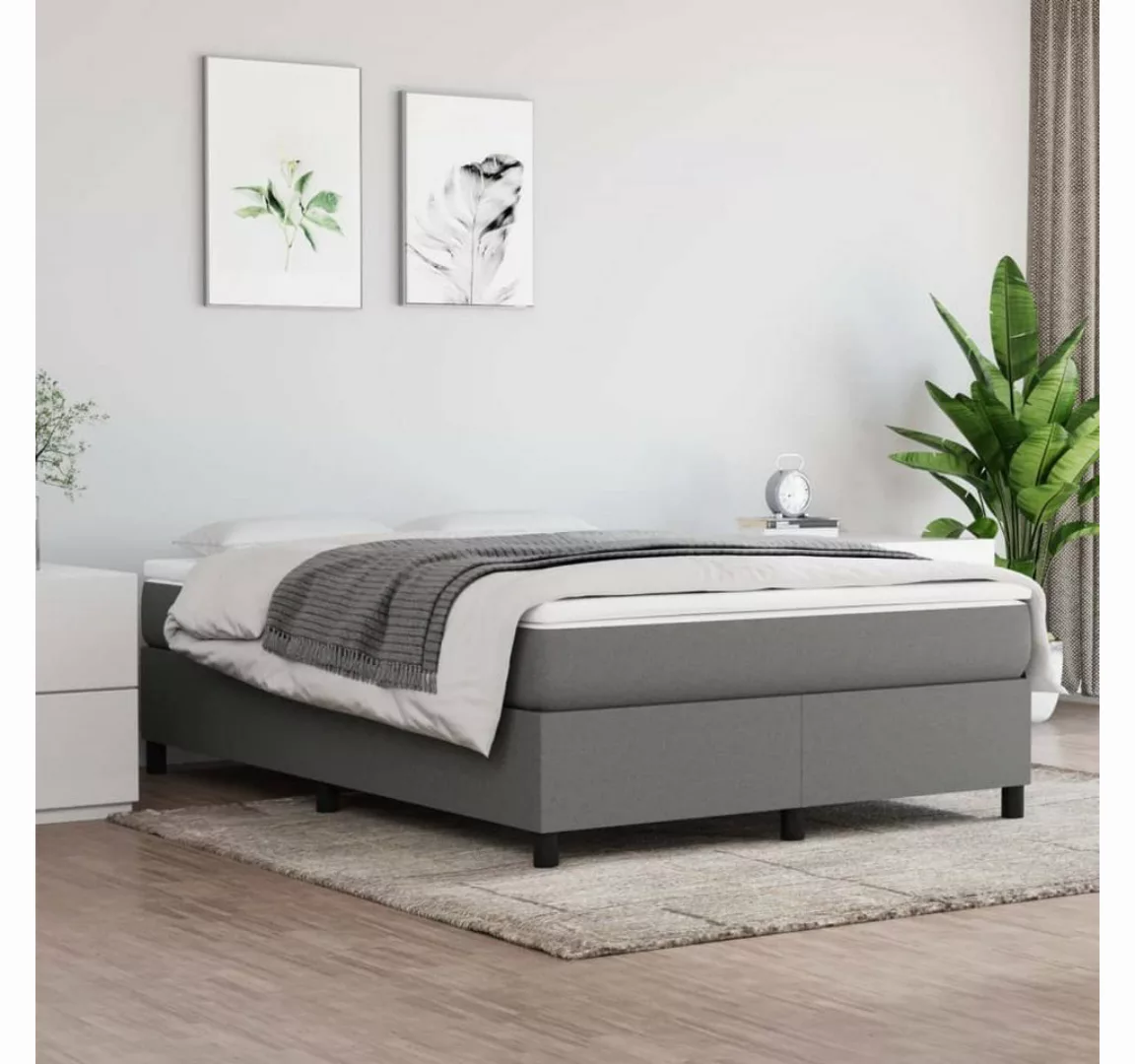 furnicato Bett Boxspringbett mit Matratze Dunkelgrau 140x200 cm Stoff günstig online kaufen