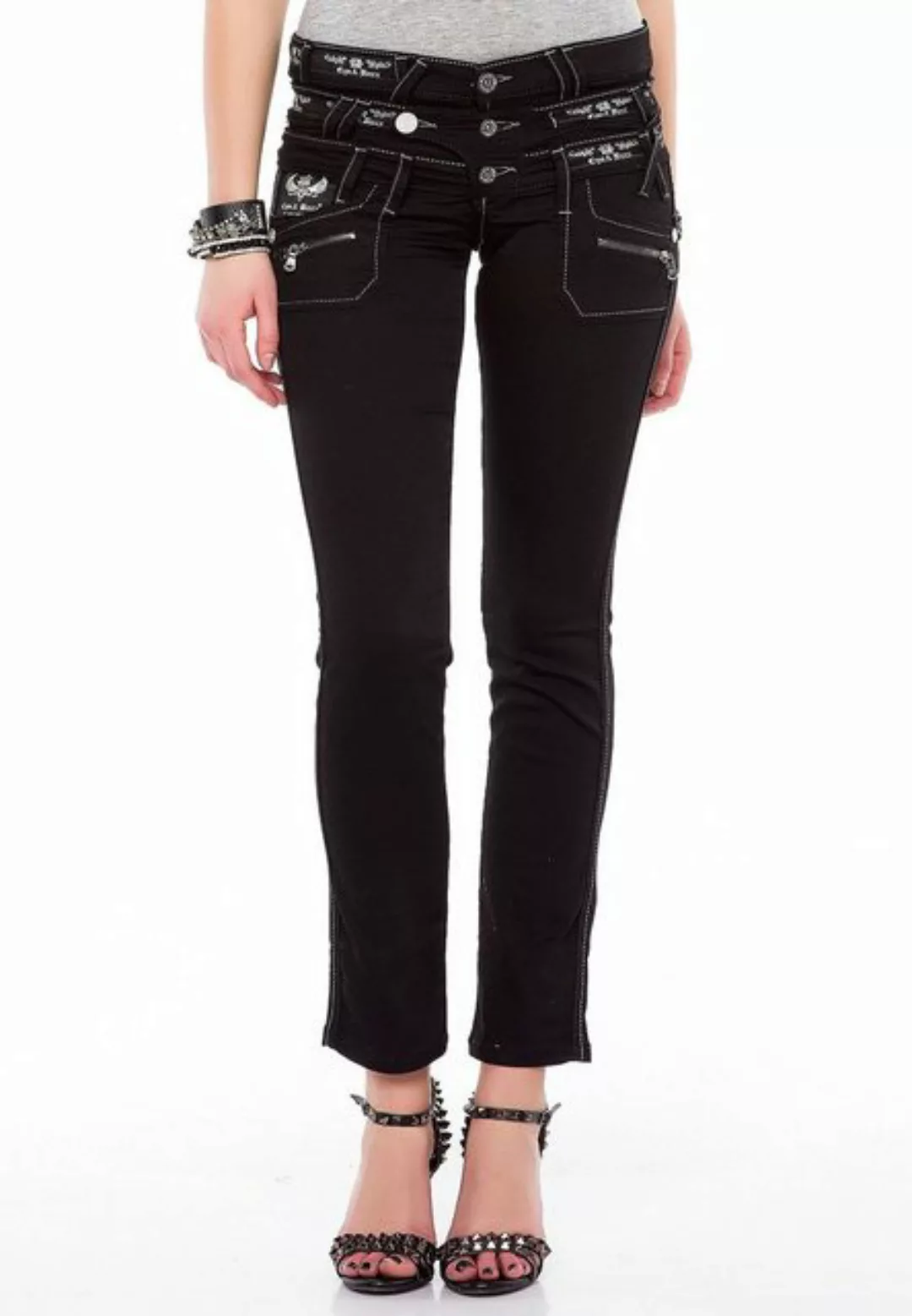 Cipo & Baxx Slim-fit-Jeans, mit modischem Dreifach-Bund in Slim Fit günstig online kaufen