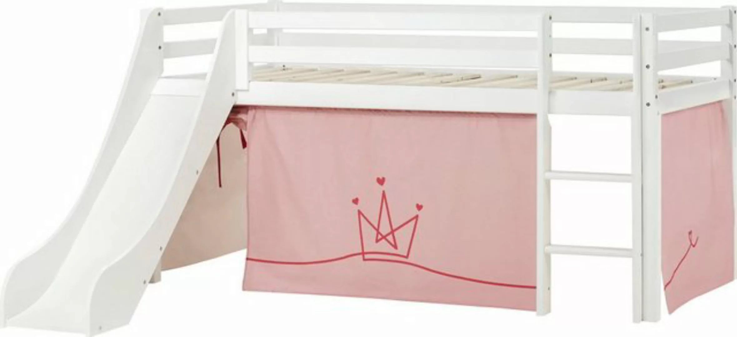 Hoppekids Hochbett ""Princess"", Rutsche & Vorhang Rosa und viel Auswahl günstig online kaufen