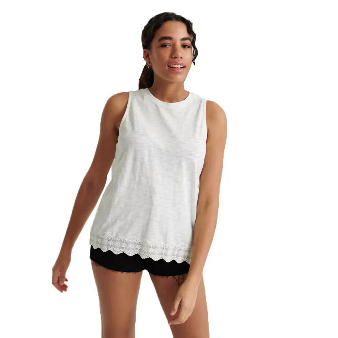 Superdry Lace Mix Ärmelloses T-shirt 2XS Chalk White günstig online kaufen
