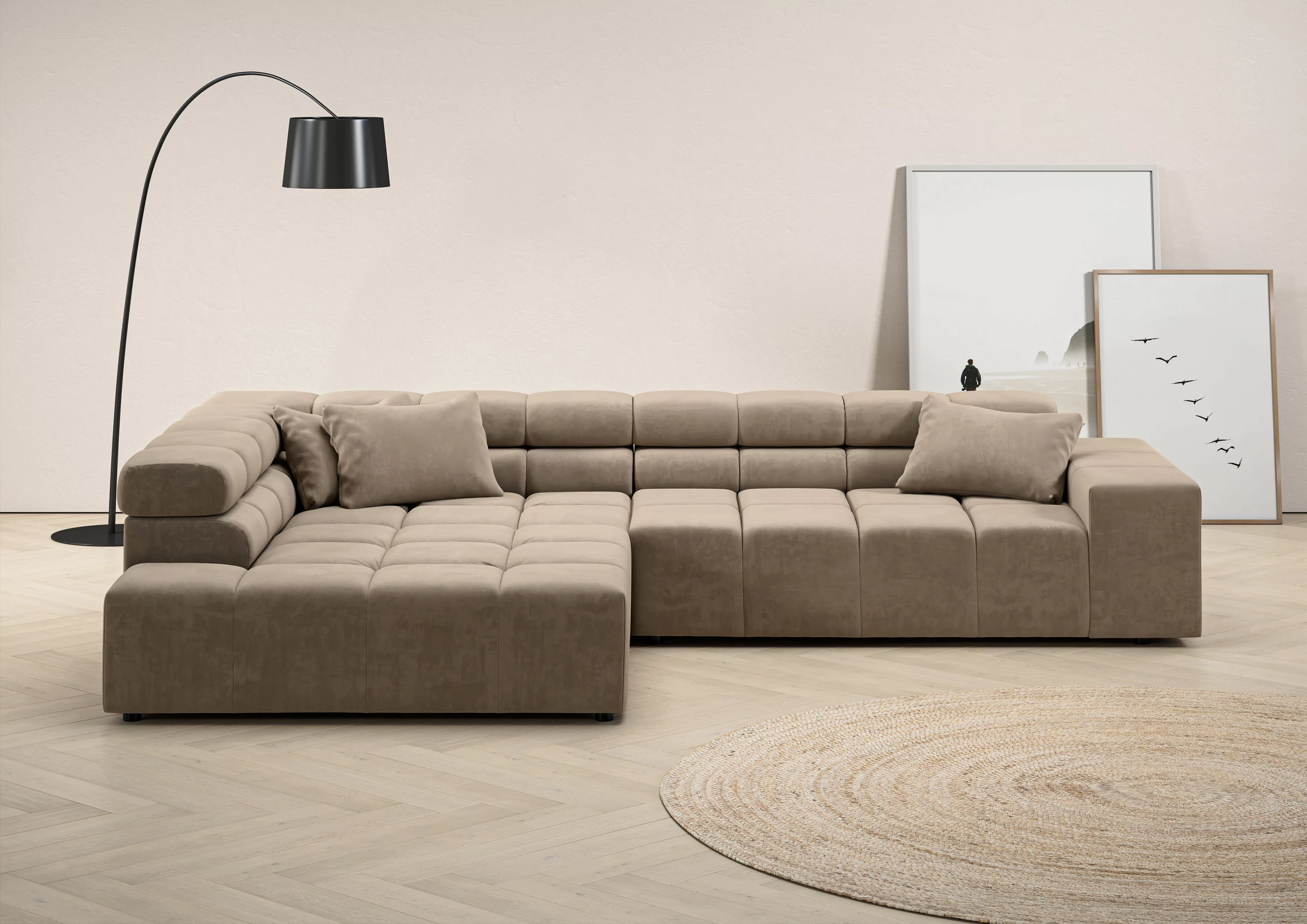 INOSIGN Ecksofa "Ancona incl. Kopfteilverstellung, Breite 319cm, L-Form", w günstig online kaufen