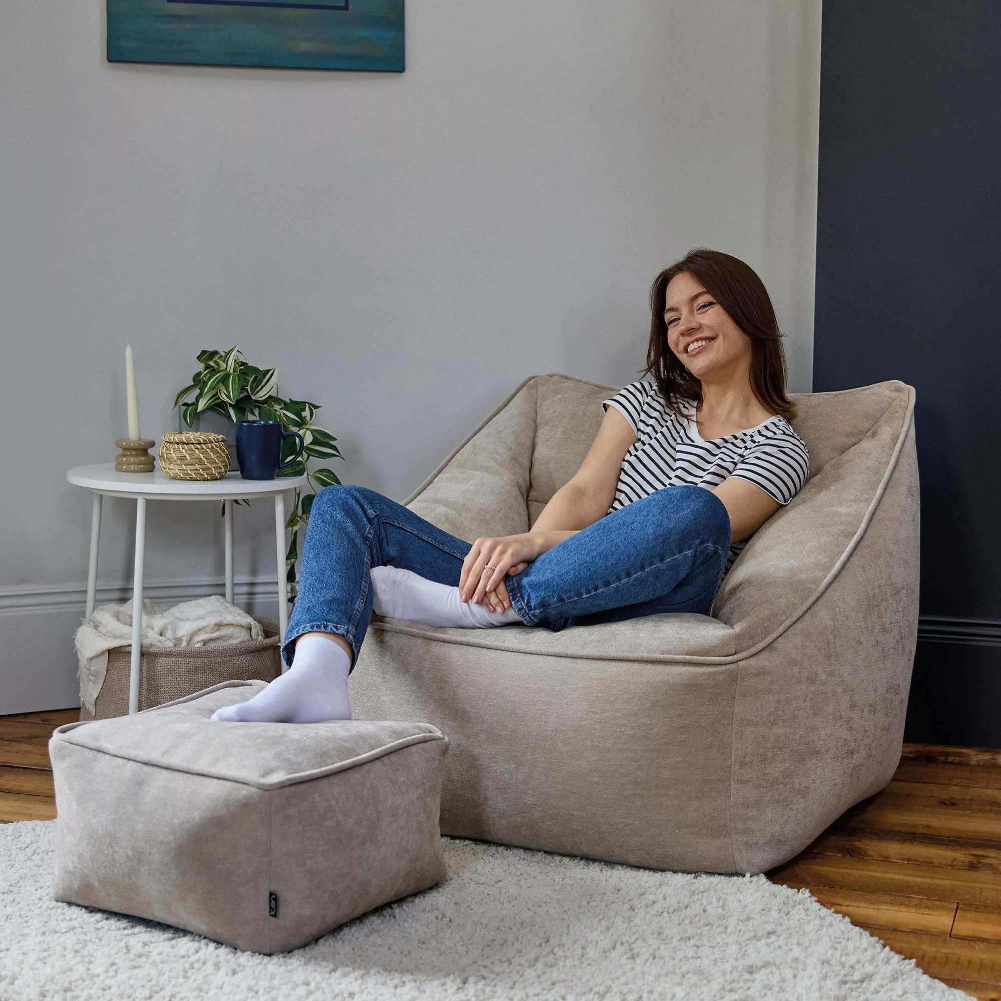 icon Sitzsack Riesen Sessel aus Chenille günstig online kaufen