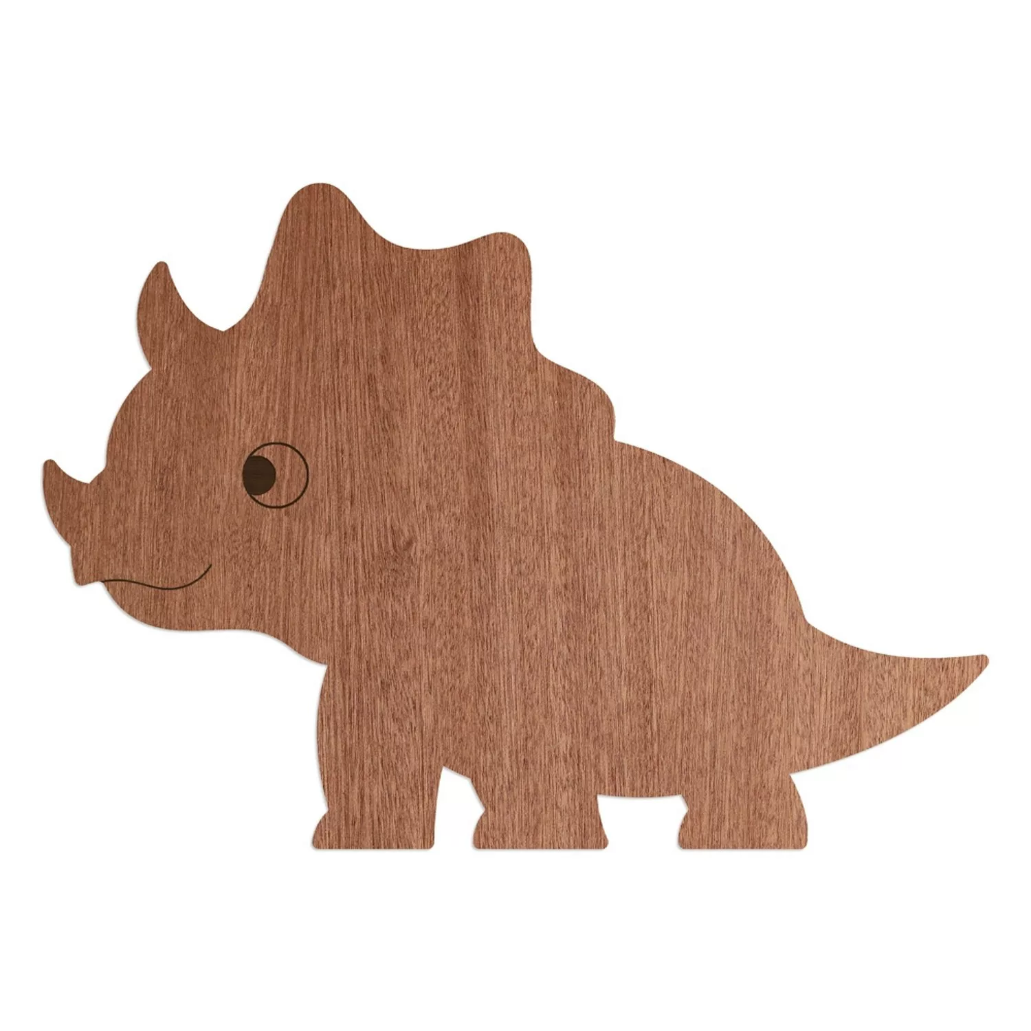 WANDStyle Wanddeko aus Holz Dino Triceratops 56,8 x 40 cm in der Farbe Maha günstig online kaufen