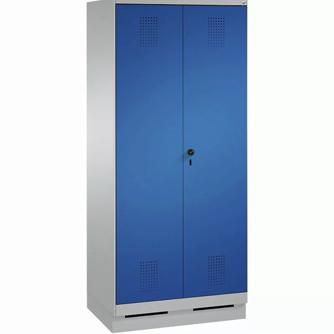C+P Garderobenschrank HxBxT 1800 x 800 x 500 mm weißaluminium, enzianblau günstig online kaufen