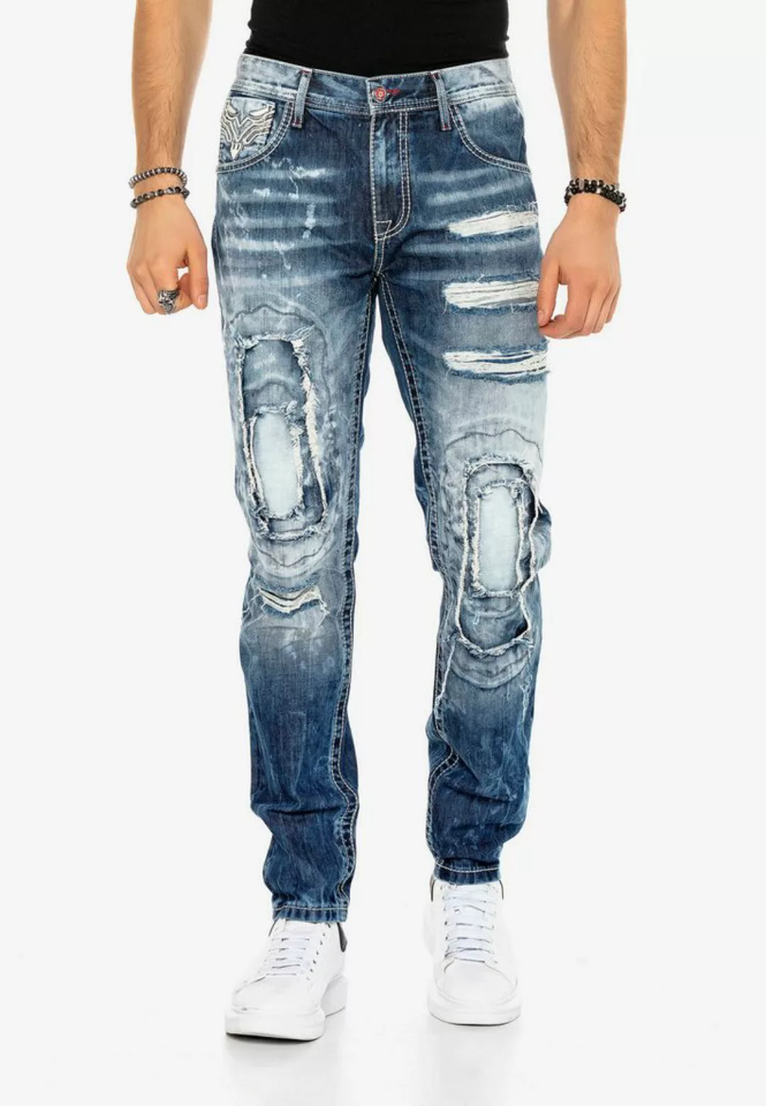 Cipo & Baxx Bequeme Jeans im ausgefallenen Lagen-Design günstig online kaufen