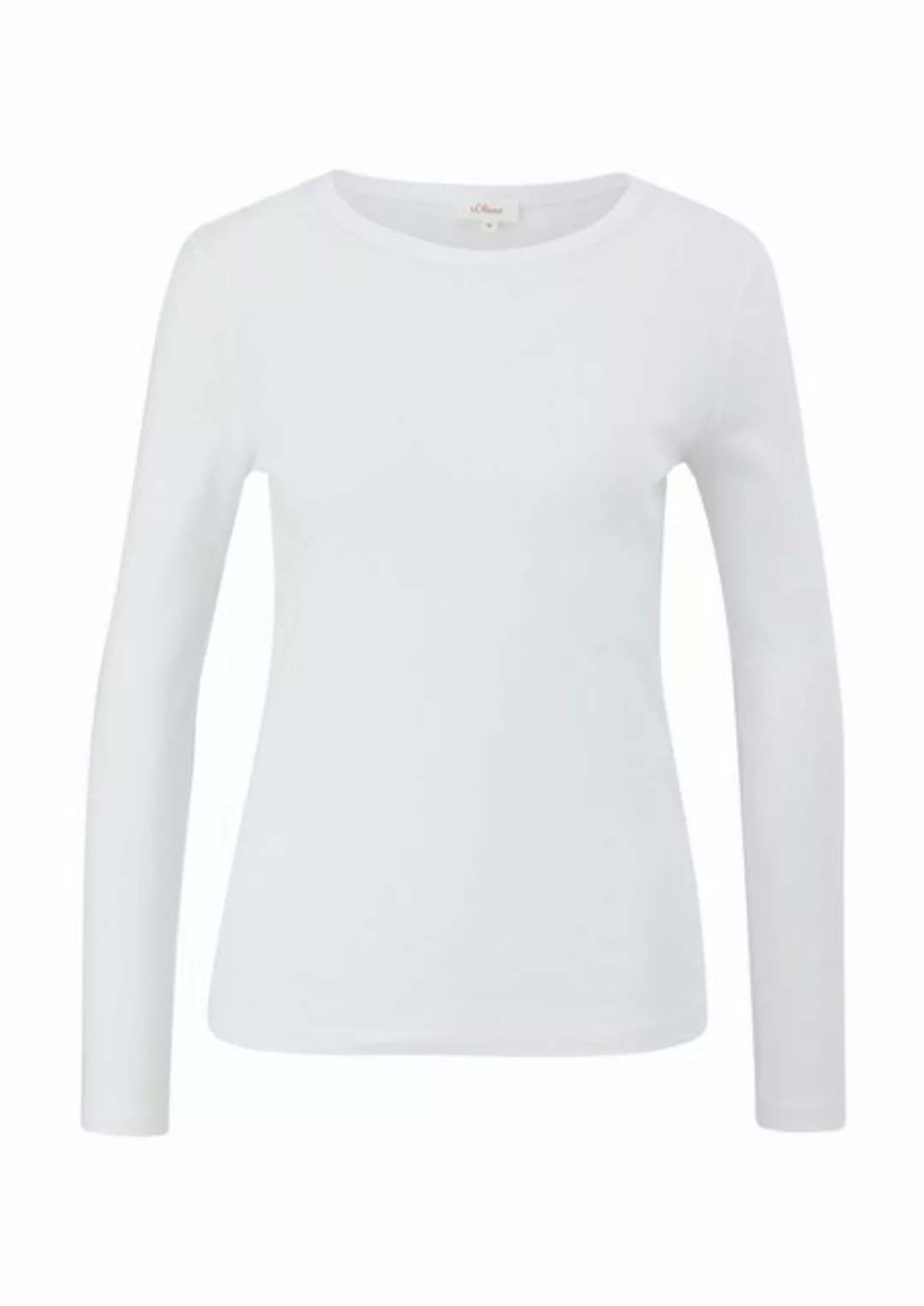 s.Oliver Langarmshirt s.Oliver Longsleeve mit Rippstruktur in Weiss (1-tlg) günstig online kaufen