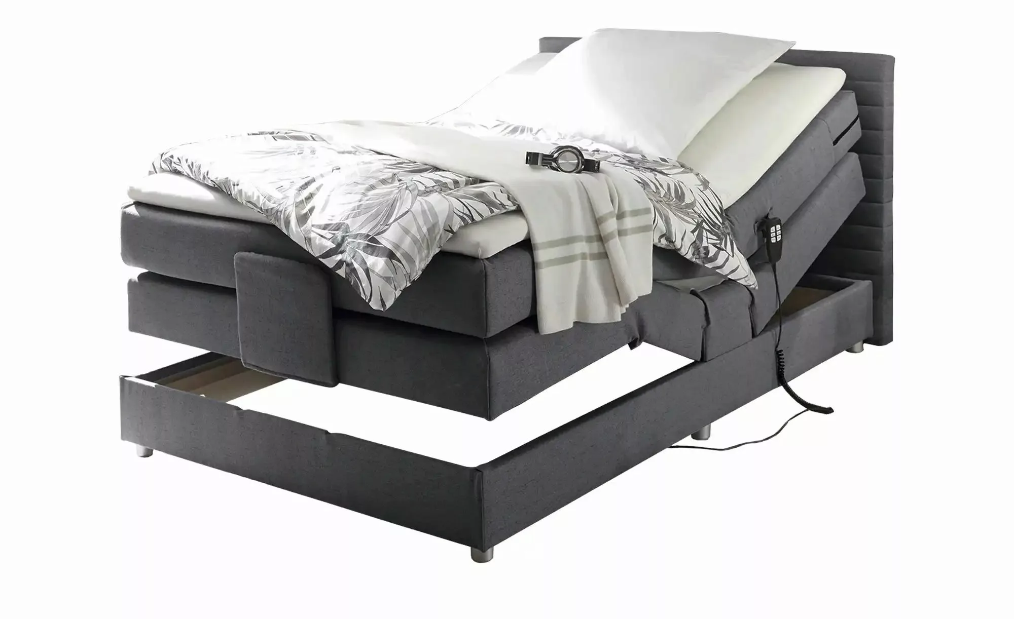 Boxspring-Motorbett  Carmen ¦ grau ¦ Maße (cm): B: 140 H: 90 Betten > Einze günstig online kaufen