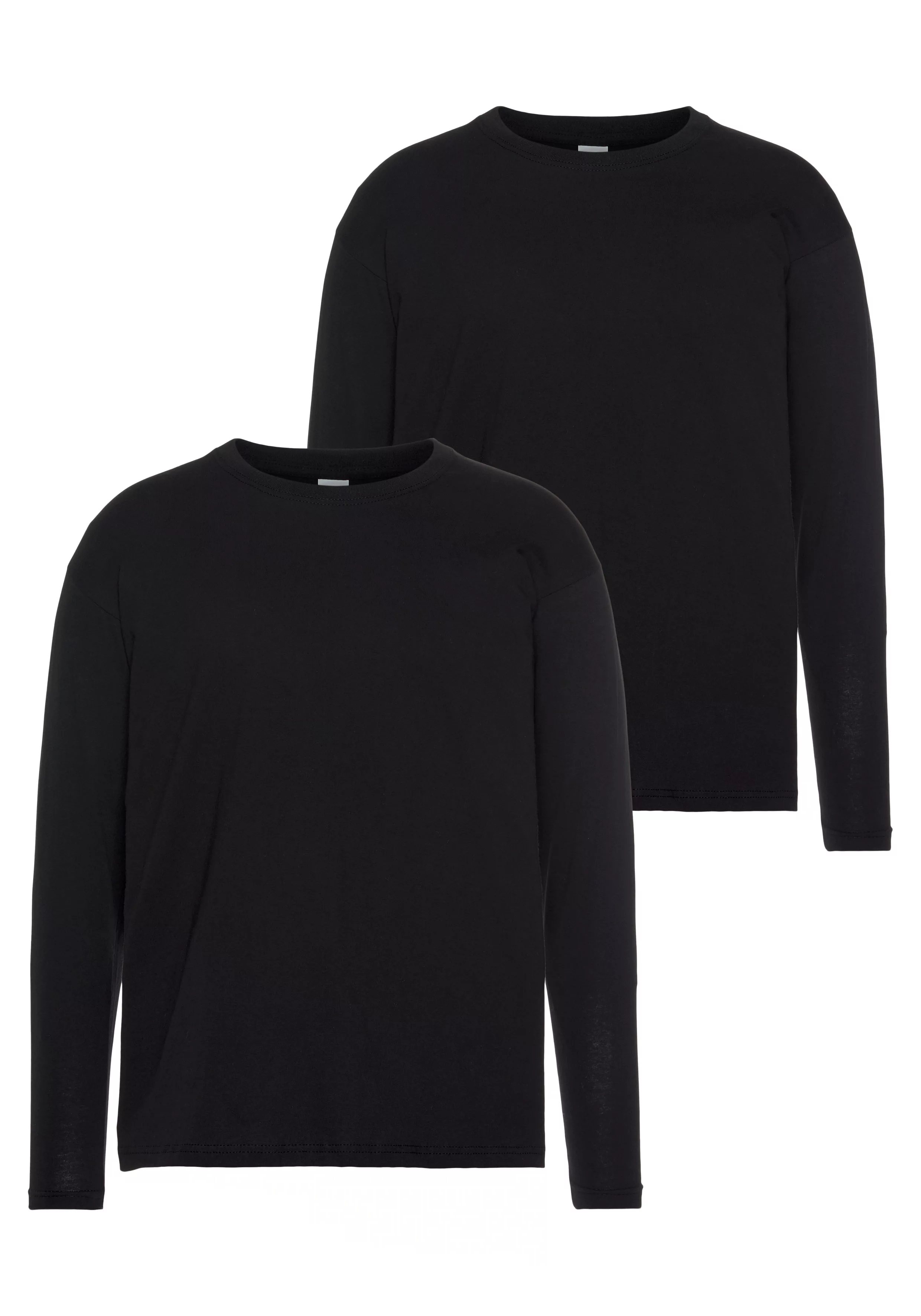Fruit of the Loom Langarmshirt, (Packung, 2 tlg.), aus reiner Baumwolle, 2- günstig online kaufen