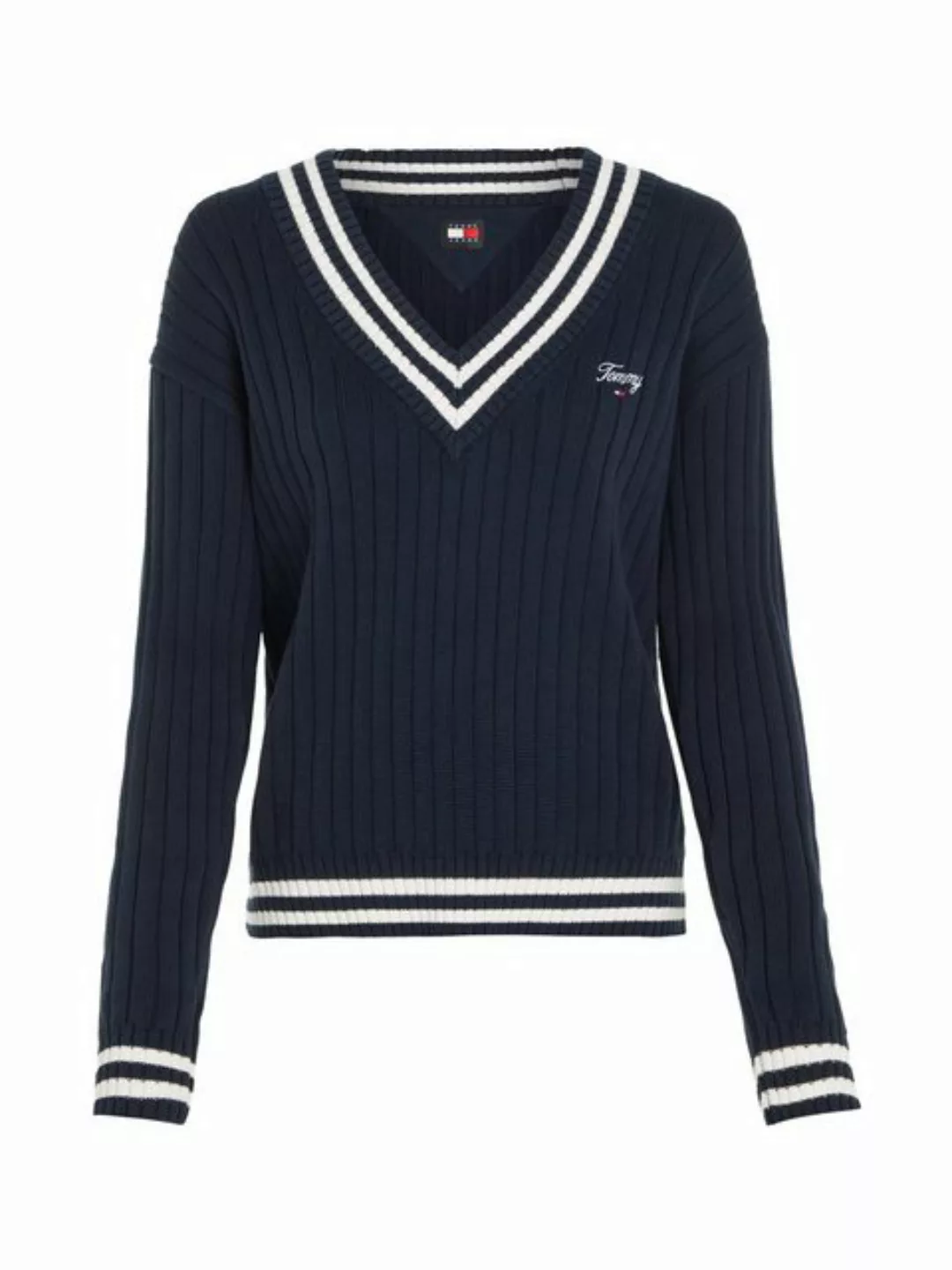 Tommy Jeans Strickpullover TJW SCRIPT V NECK RIB SWEATER günstig online kaufen