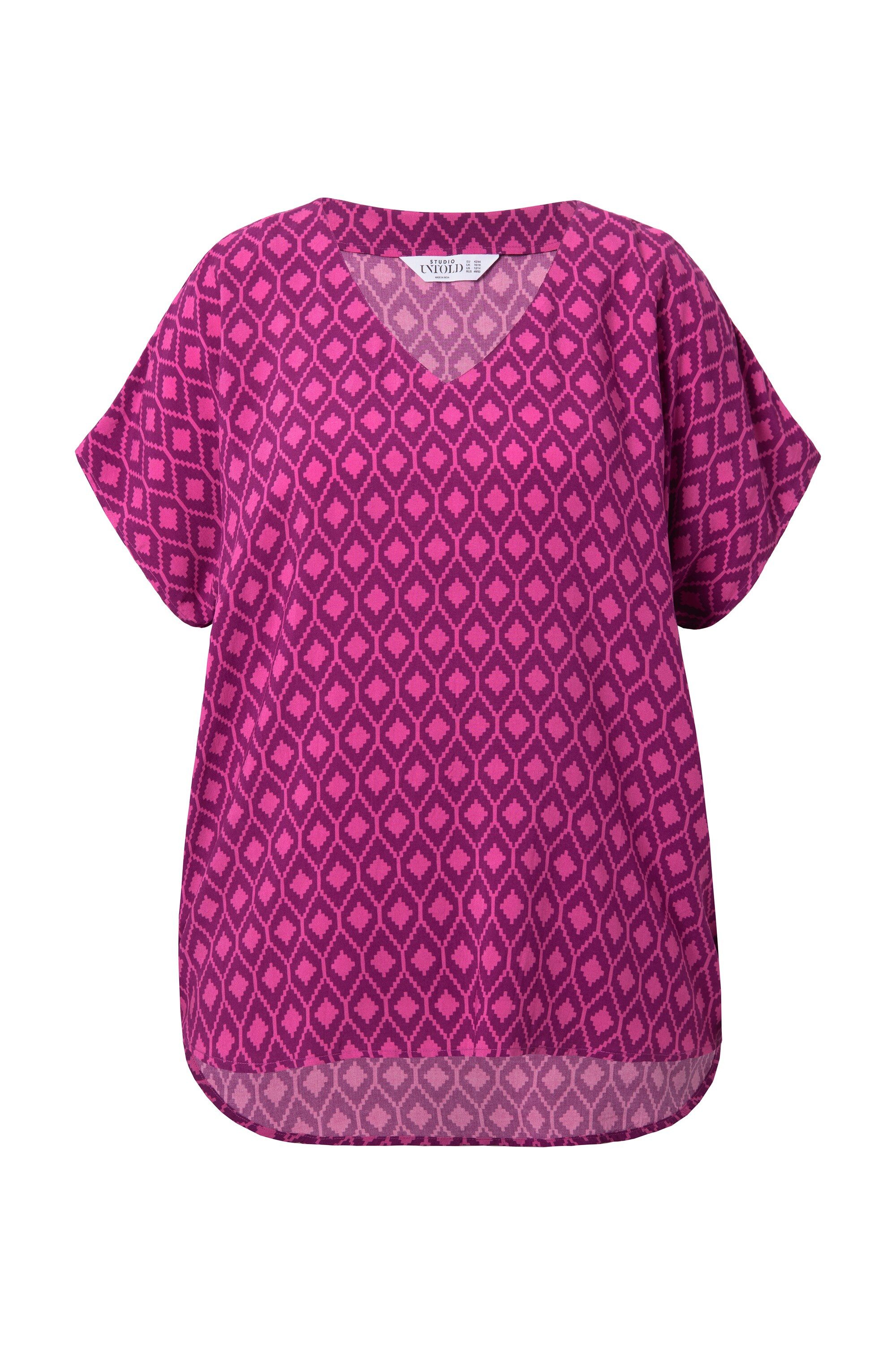 Studio Untold Druckbluse Blusenshirt oversized Rauten günstig online kaufen