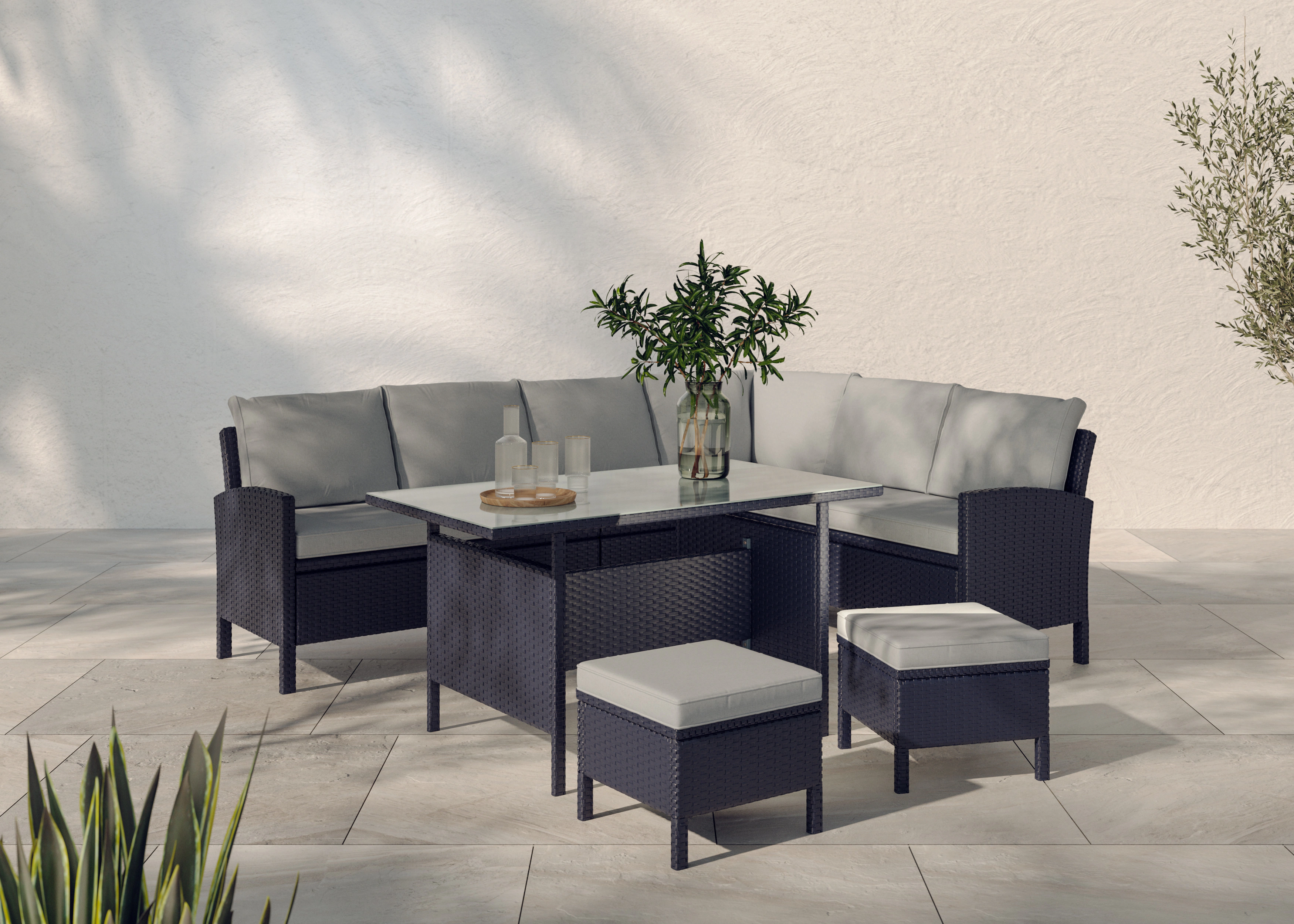 KONIFERA Gartenlounge-Set ""Manhattan"", (Set, 18 tlg., Ecklounge, Tisch 66 günstig online kaufen