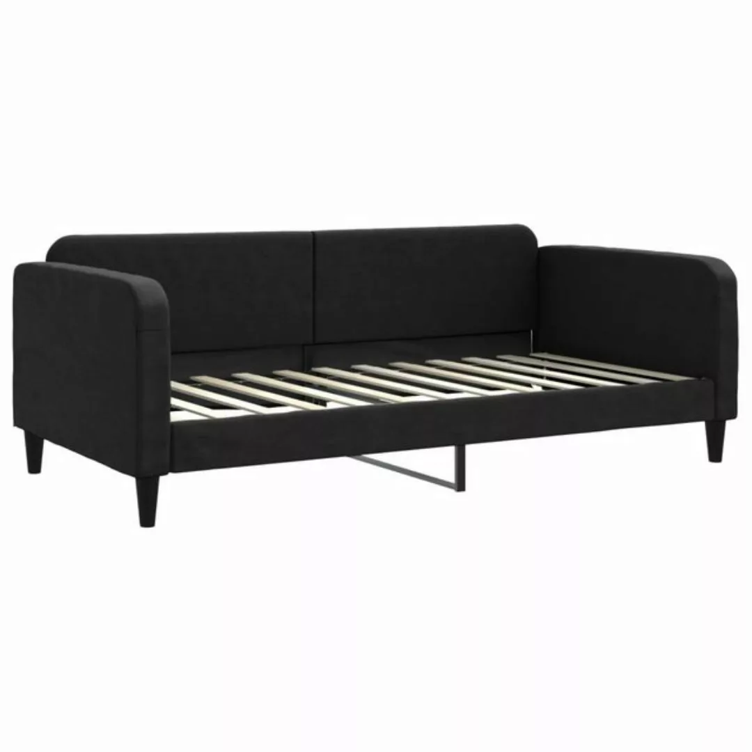 furnicato Bett Tagesbett Schwarz 100x200 cm Stoff (1-tlg) günstig online kaufen