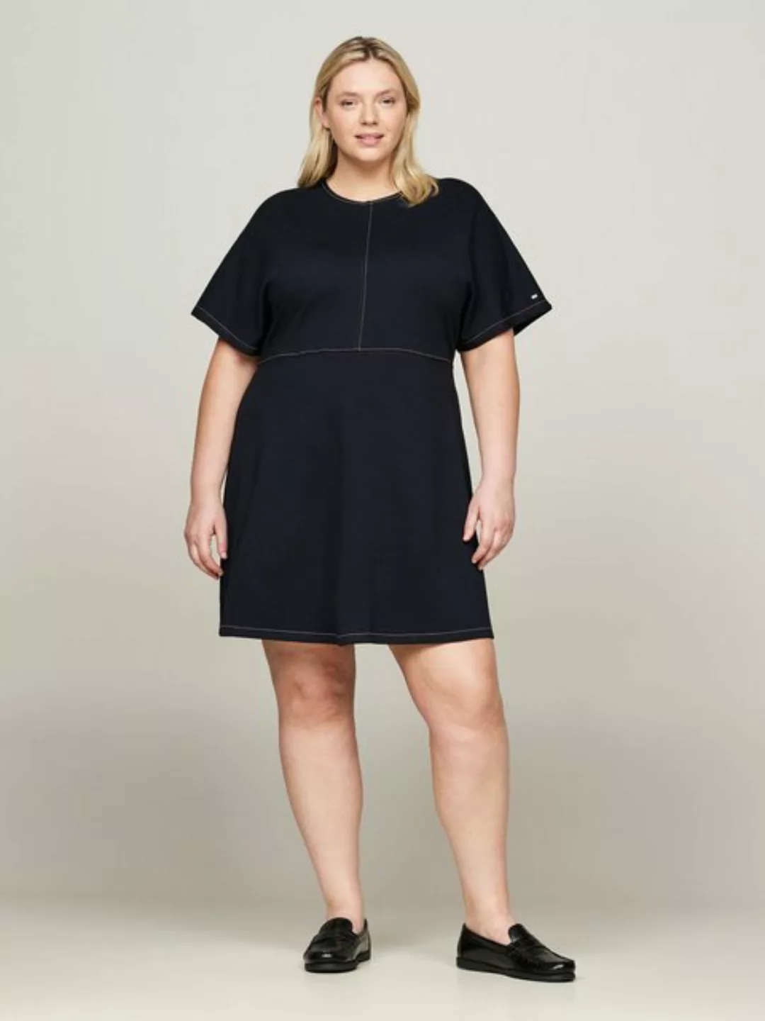 Tommy Hilfiger Curve Blusenkleid "CRV GLOBAL STP STITCH F&F DRS SS", Große günstig online kaufen