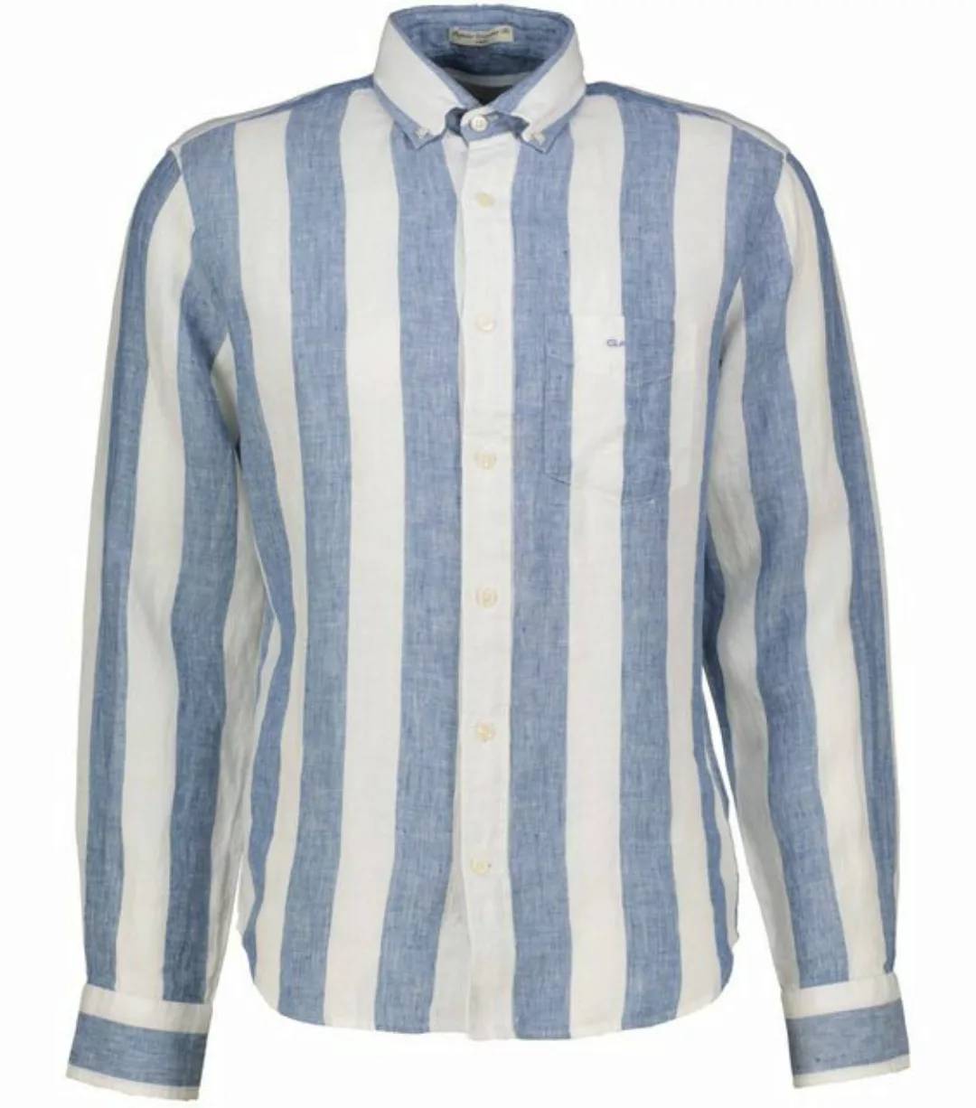 Gant College Hemd Leinen Streifen Blau - Größe XL günstig online kaufen