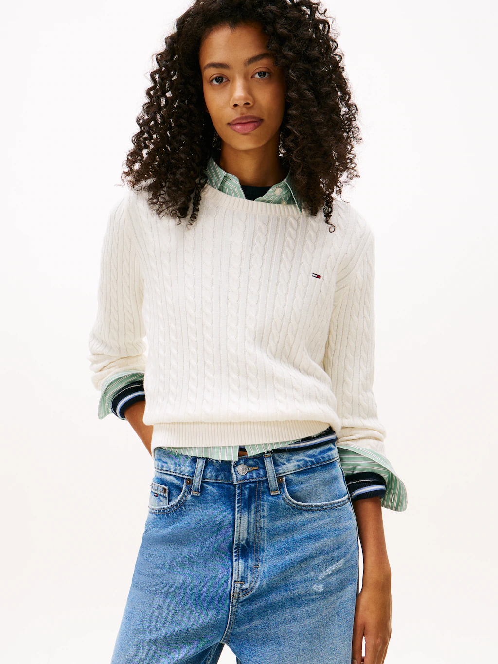 Tommy Jeans Strickpullover "TJW CABLE ESSENTIAL SWEATER", mit Zopfmuster günstig online kaufen