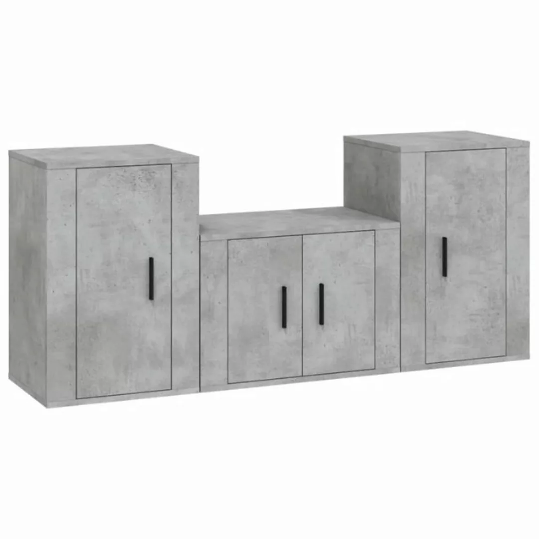 furnicato TV-Schrank 3-tlg. TV-Schrank-Set Betongrau Holzwerkstoff (3-St) günstig online kaufen