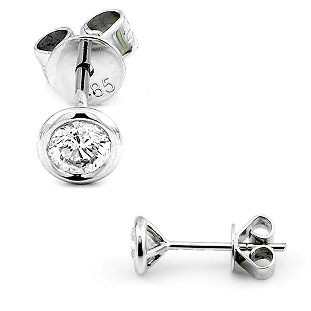 Stella-Jewellery Paar Ohrstecker 585er Weißgold Diamanten günstig online kaufen