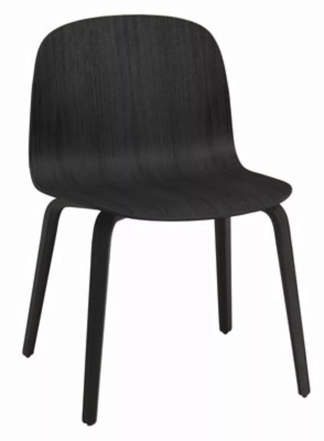 Stuhl Visu Large holz schwarz breit / Holz - Muuto - Schwarz günstig online kaufen